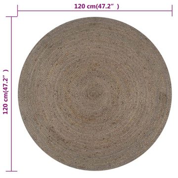 Teppich Handgefertigt Jute Rund 120 cm Grau, furnicato, Runde
