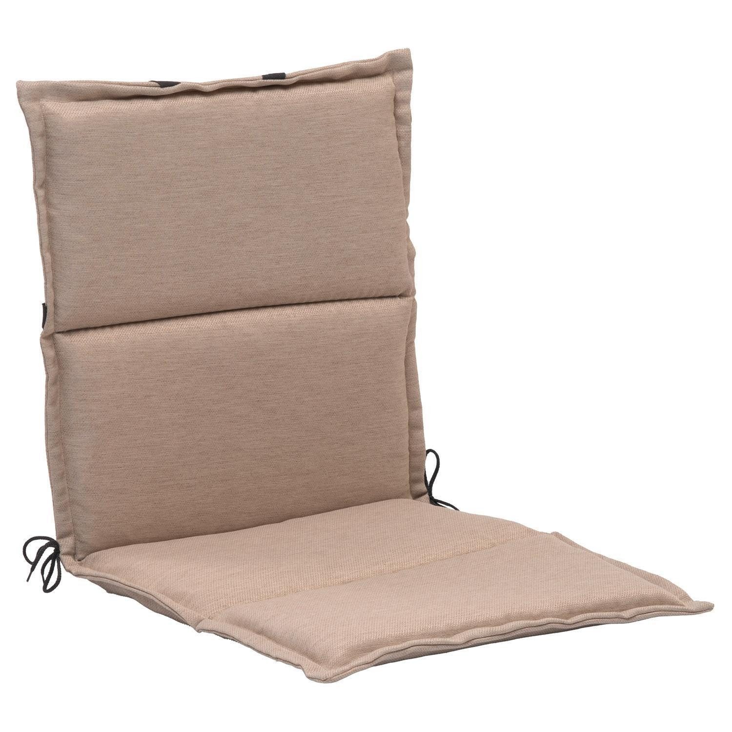 GO-DE Sitzauflage WOLI, 46 x 98 cm, Creme, Polyester, (1 St), für Niedriglehner-Stühle