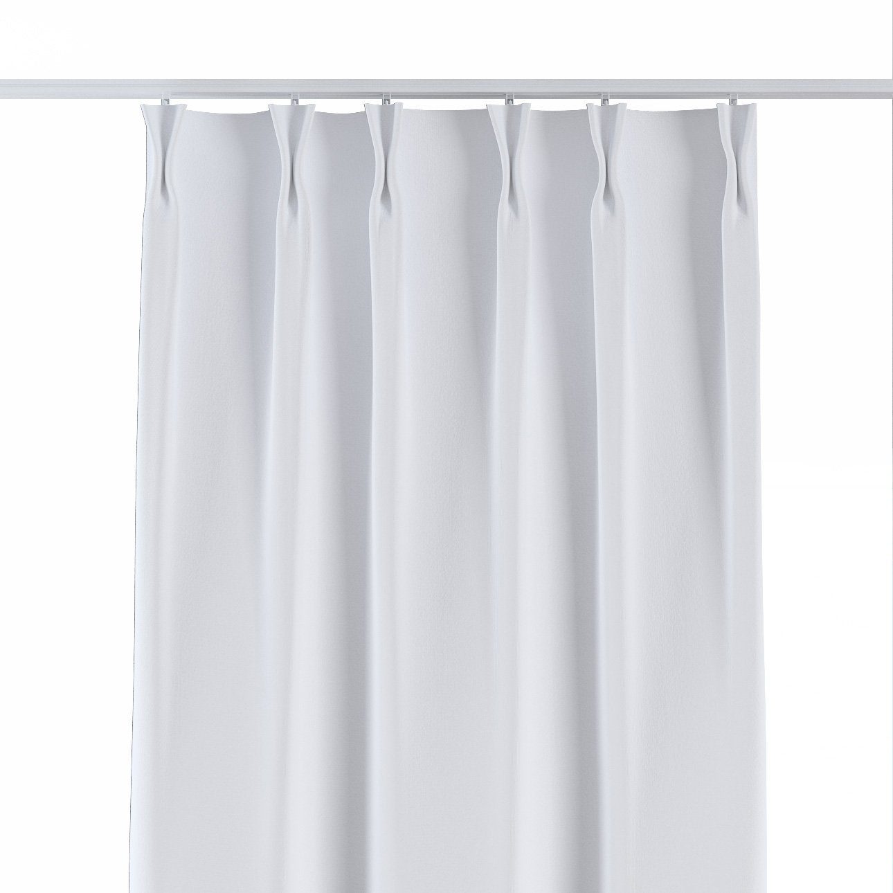 Dekoria Vorhang 100 cm, 2-er Vorhang x weiß Crema, Falten mit 60 flämischen