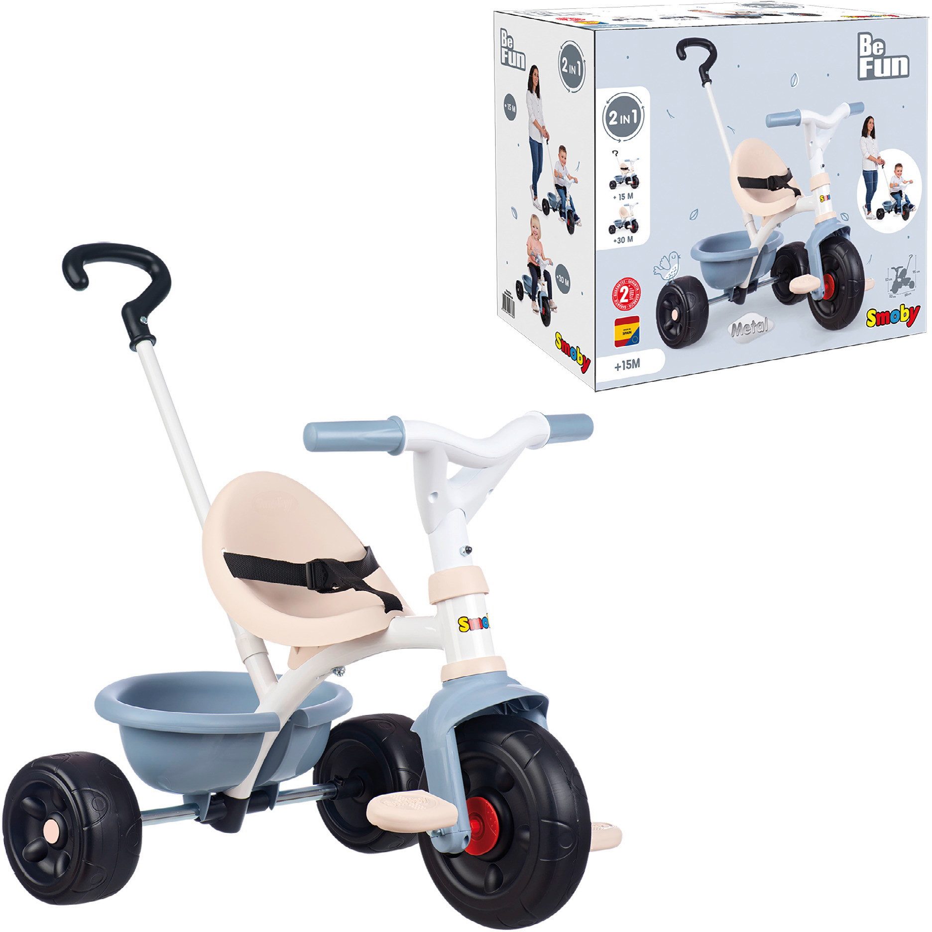 Smoby Dreirad Outdoor Spielzeug Fahrzeug Dreirad Be Fun blau 7600740336
