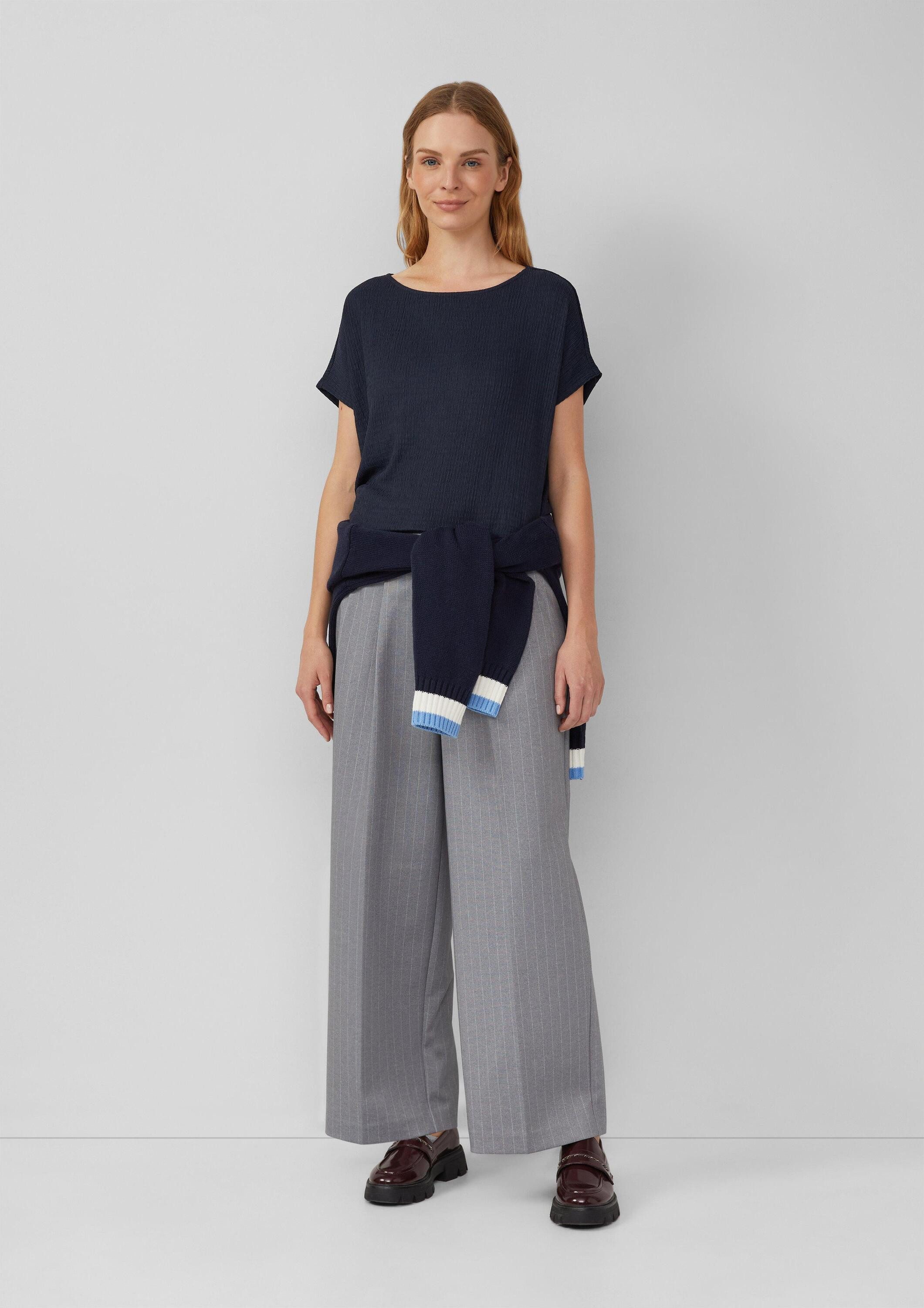 s.Oliver Kurzarmshirt T-Shirt Strukturiertes T-Shirt im Relaxed Fit