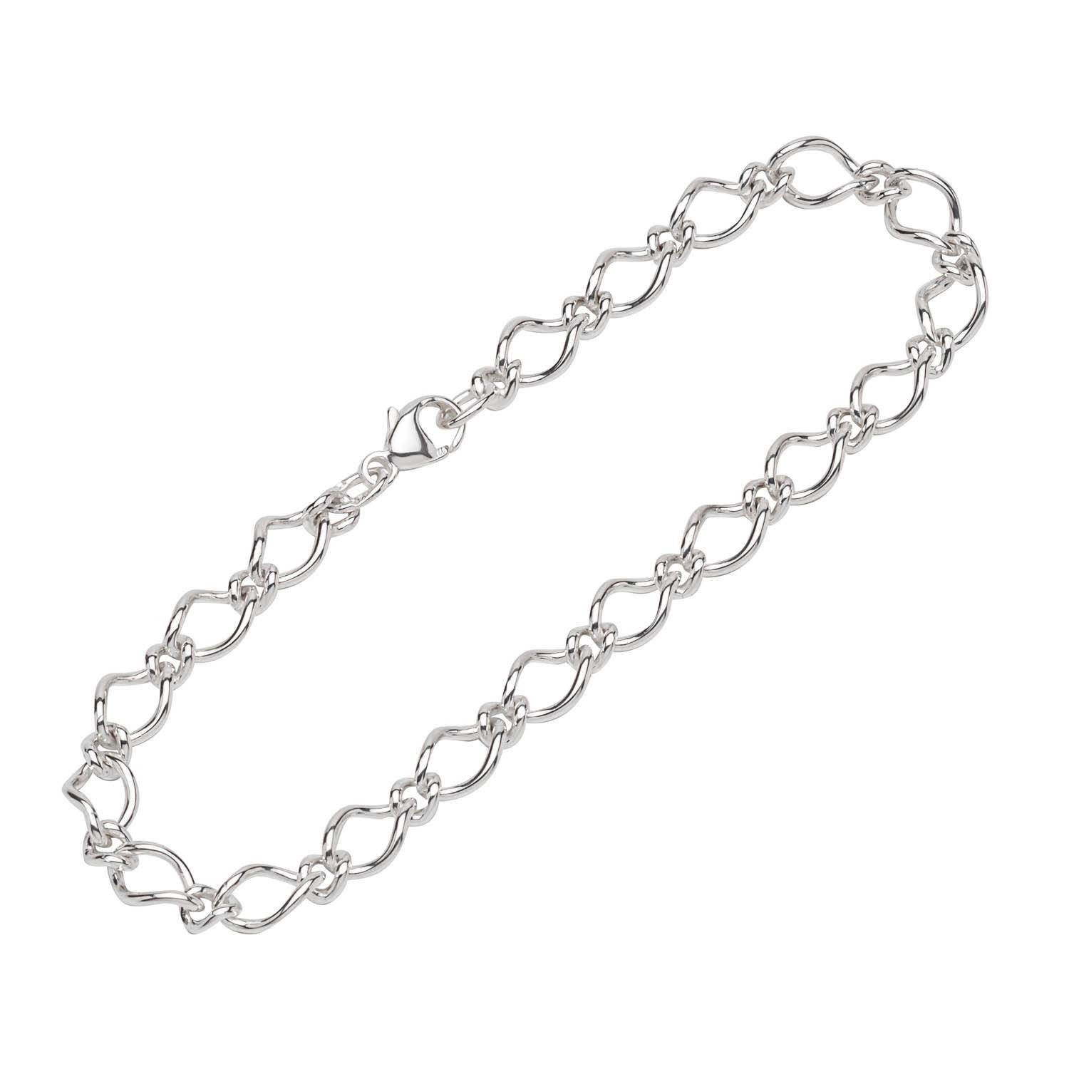 NKlaus Silberarmband Armband 925 Sterling Silber 19cm Figaro Ankerkette Damen Armkette (1 Stück), Made in Germany