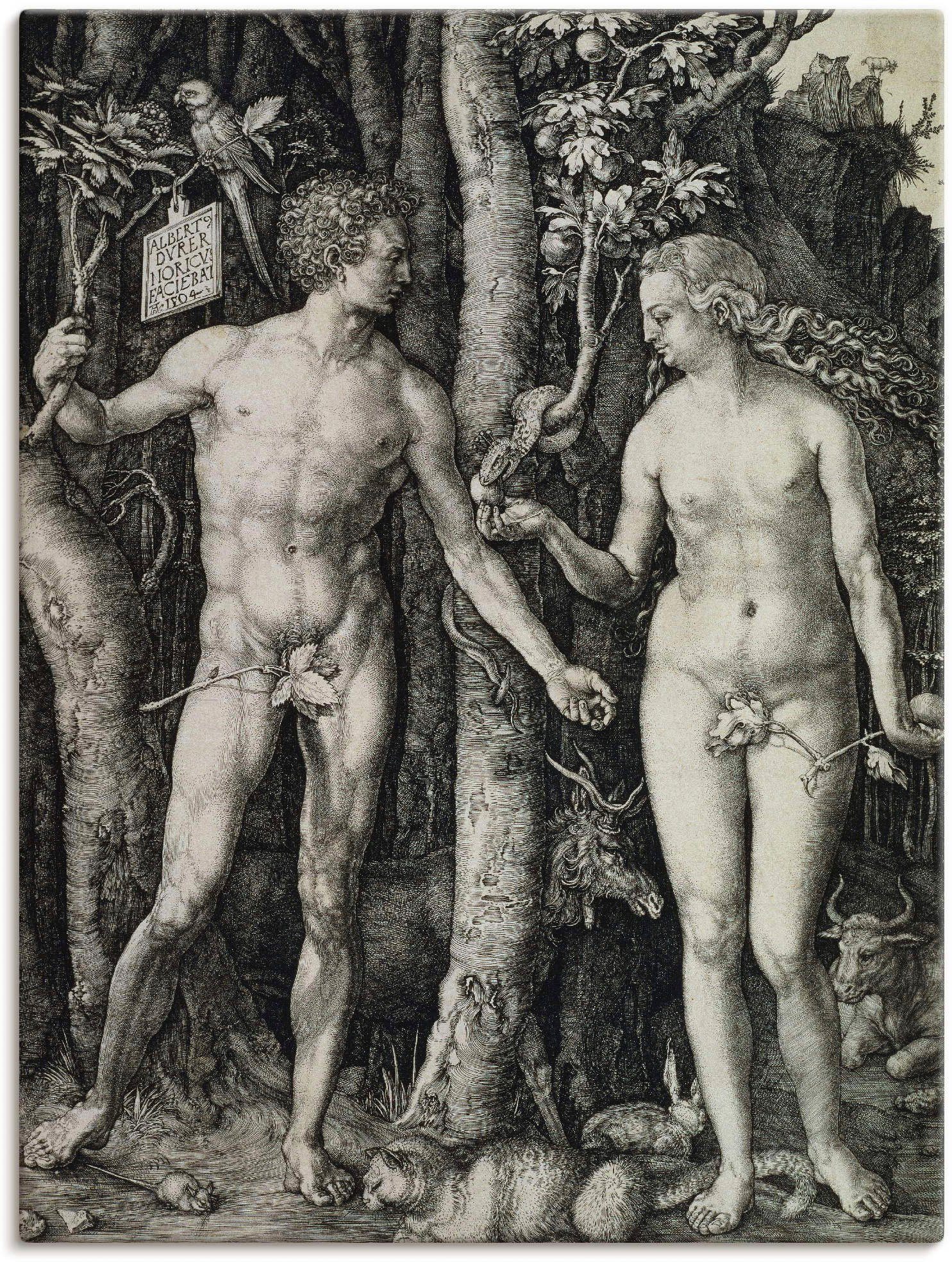 Artland Wandbild Adam und Eva. 1504, Religion (1 St), als Leinwandbild, Плакат in verschied. Größen