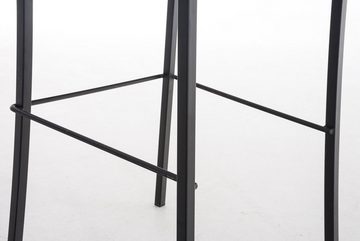 TPFLiving Barhocker Avon (mit Rückenlehne und Fußstütze - Hocker für Theke & Küche), Gestell Metall schwarz matt - Sitzfläche: Kunstleder Schwarz