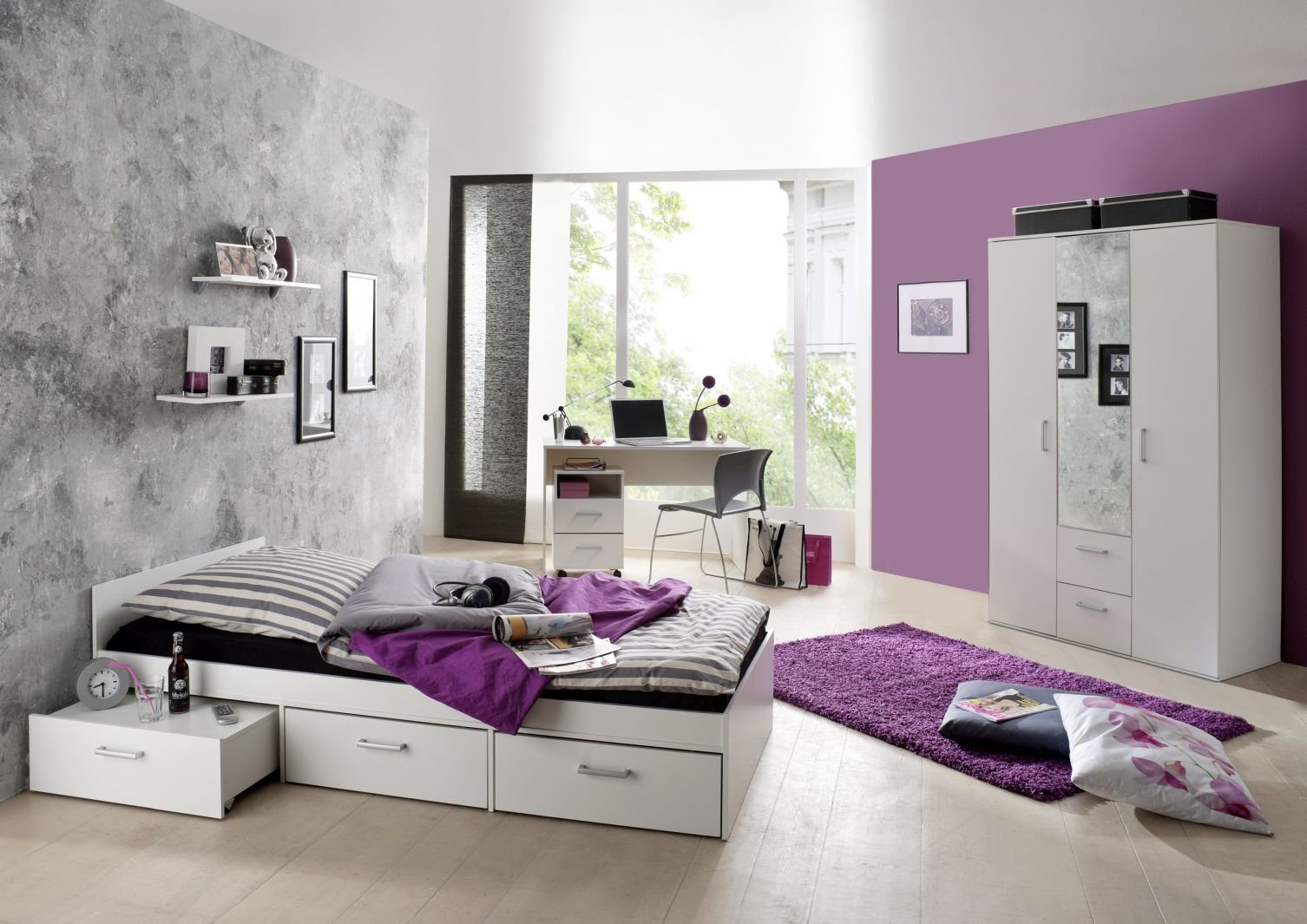 Storado Jugendzimmer-Set Berlin weiß matt (EAN 4260498522767) Jugendzimmer günstig online kaufen