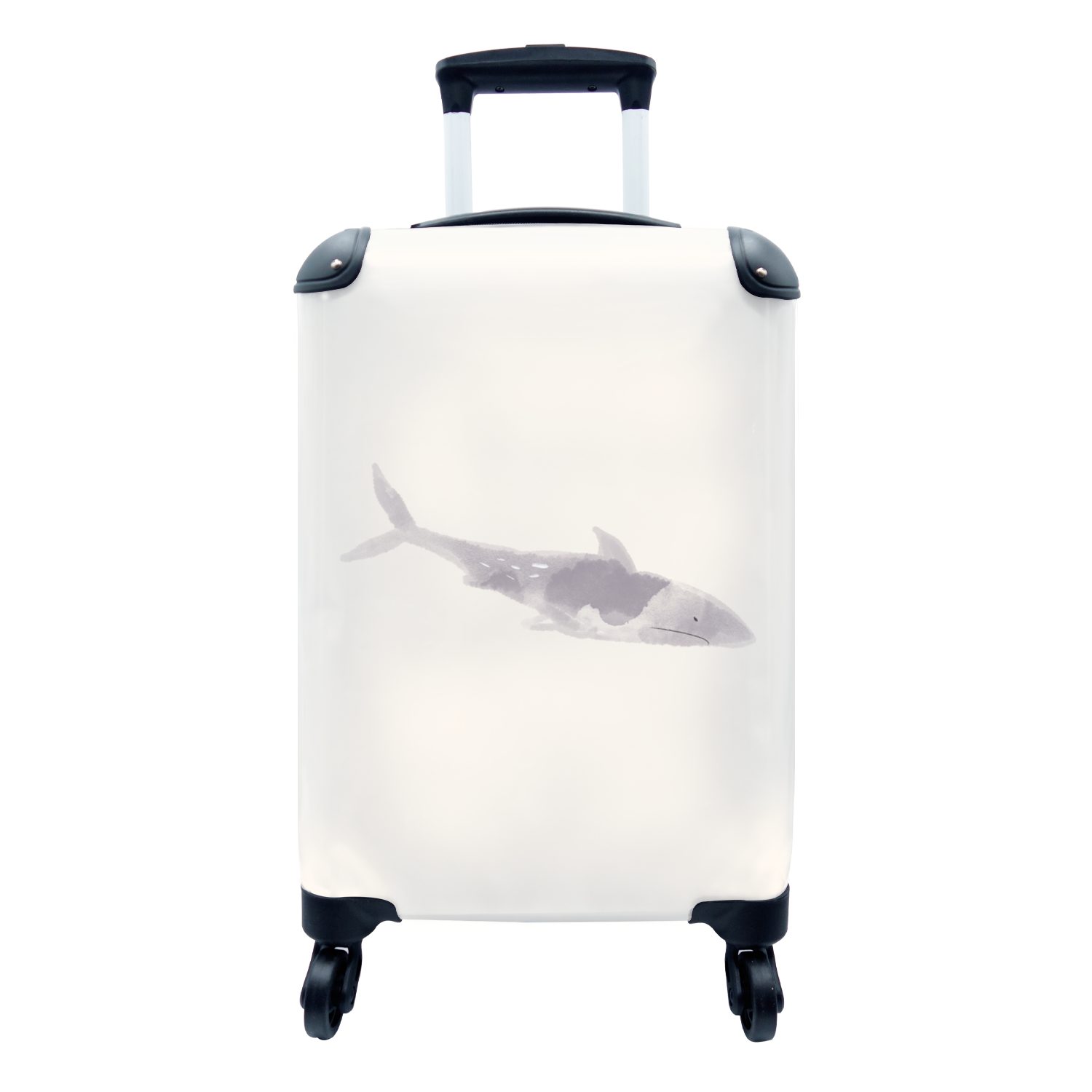 Handgepäck Rollen, - Reisekoffer mit Handgepäckkoffer - rollen, Ferien, Reisetasche - Meerestiere Aquarell MuchoWow für Fische Zeichnung, Trolley, 4