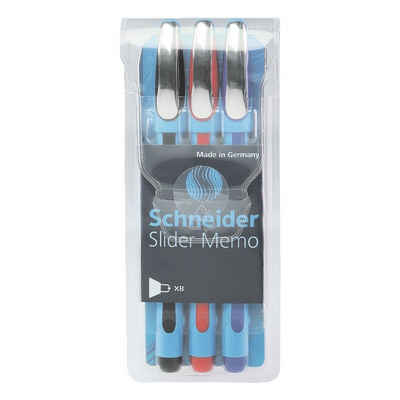 Schneider Kugelschreiber Slider Memo XB 150293, (3-tlg), im Etui, Strichbreite: 0,7 mm (XB)
