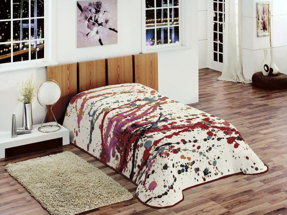 Carpetia Tagesdecke Decke Kinderdecke Tagesdecke Wohndecke gepunktet bunt r günstig online kaufen