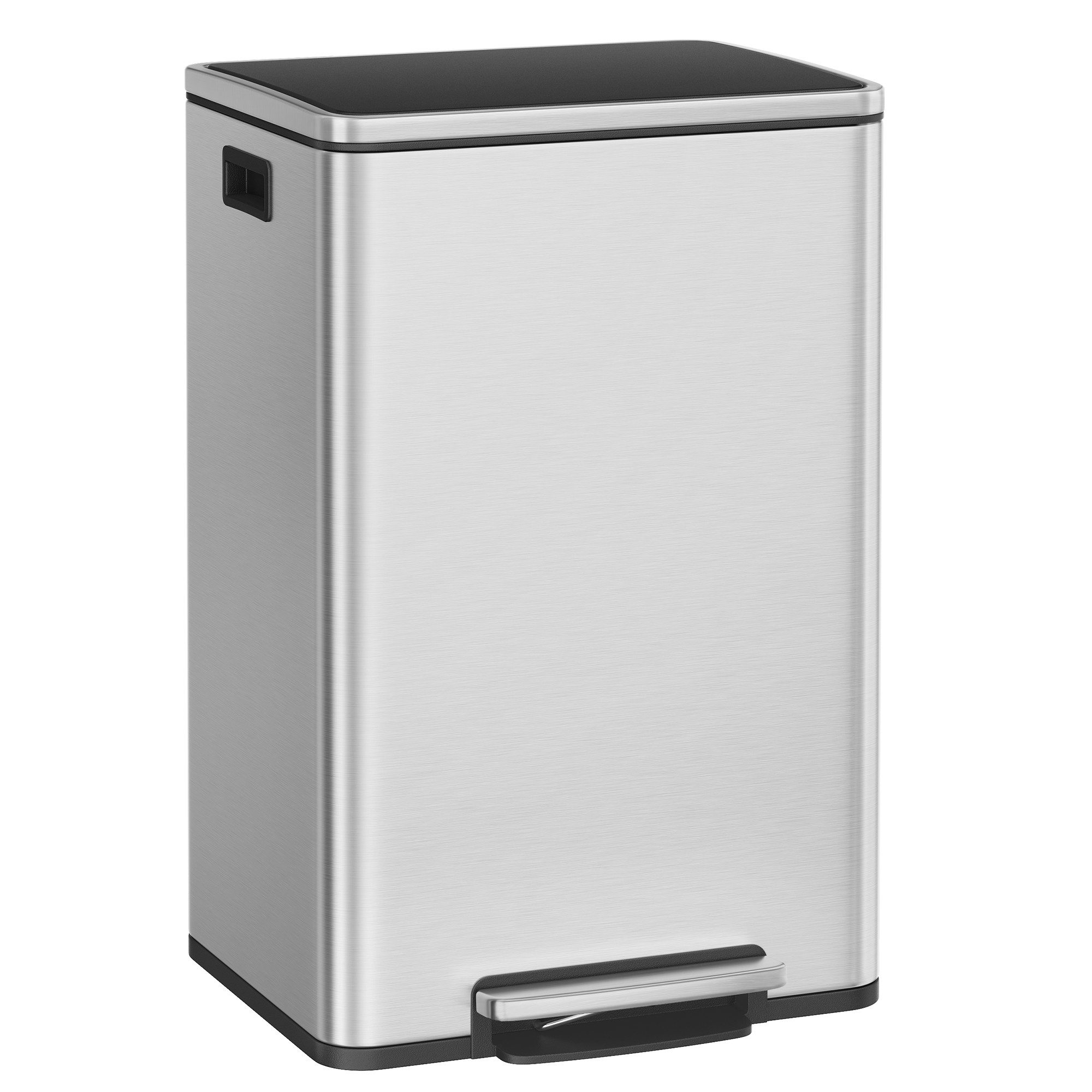SONGMICS Mülleimer Mülleimer 50 L, 15 Müllsäcke, Stahl, herausnehmbarer Inneneimer