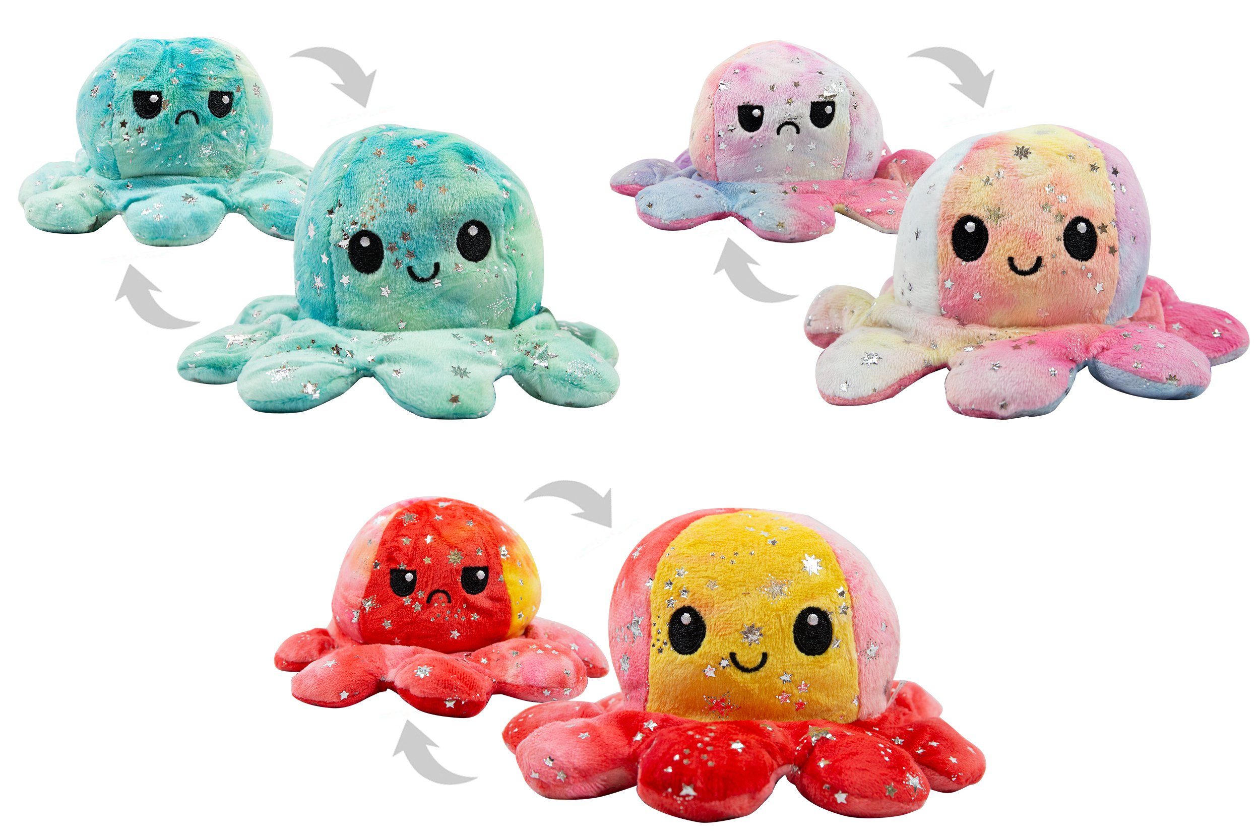 C T Kuscheltier Glitzer Oktopus Pluschtier Doppelseitiges Flip Kuscheltier Zum Wenden Bunt Online Kaufen Otto