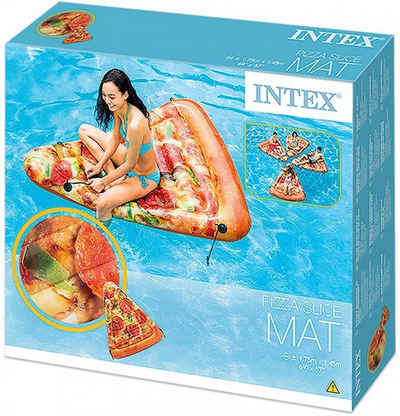 Intex Badeinsel Intex Lounge Pizza Slice 175x145cm Schwimmliege Wasserliege Badeinsel, (Spar-Set, inkl. Reparaturflicken)