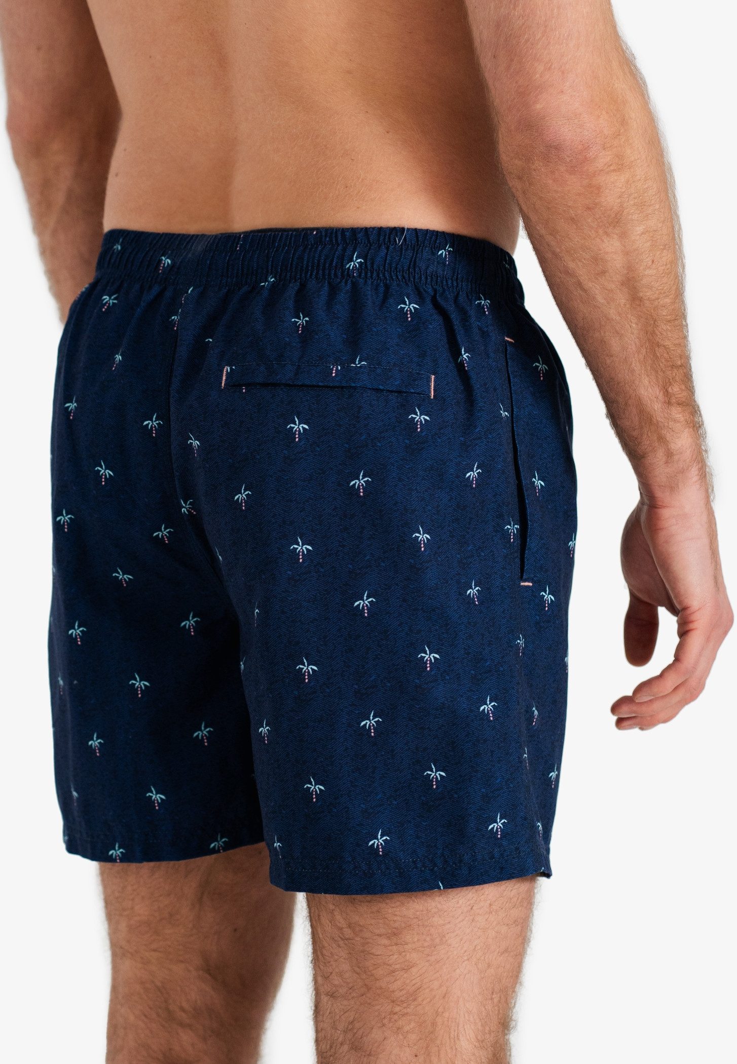 HAPPY SHORTS Badehose HAPPY SHORTS Herren Badeshorts Strandshort Kleine Palme Blau S - XXL