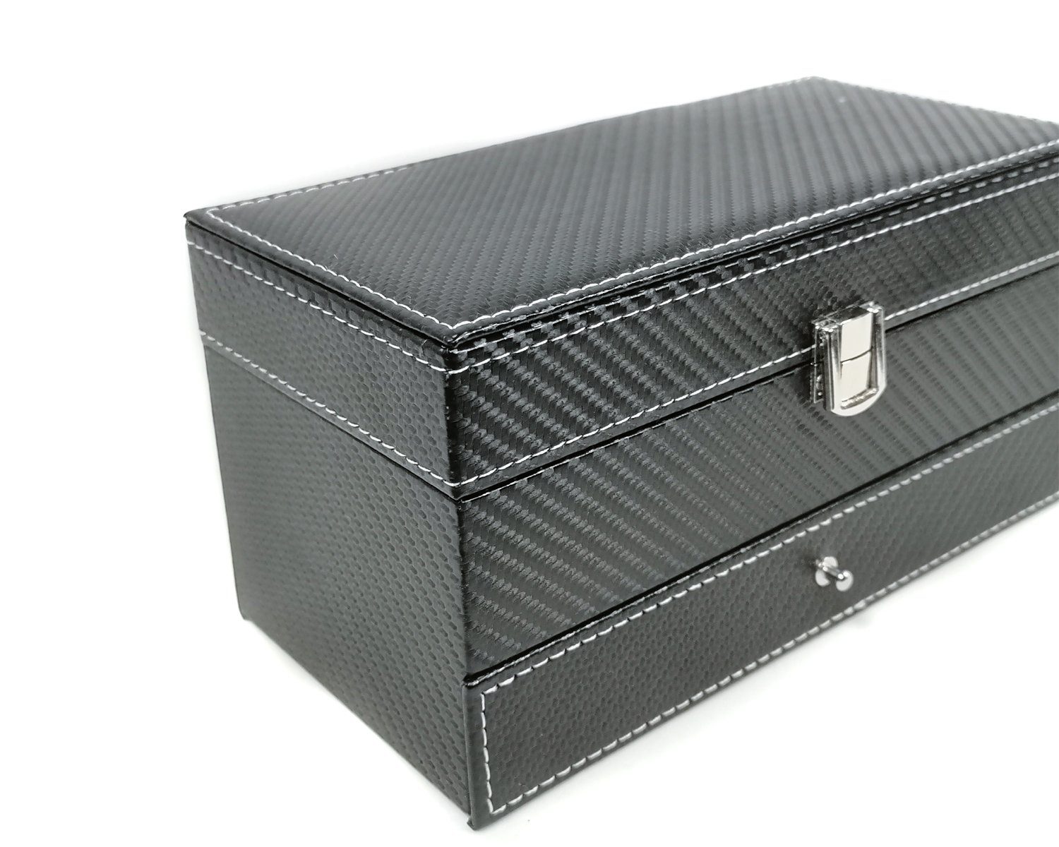 Yudu Uhrenbox Uhrenbox Uhrenkoffer Schmuckkästchen Schmuckkoffer mit Schublade – Bild 2 von 5