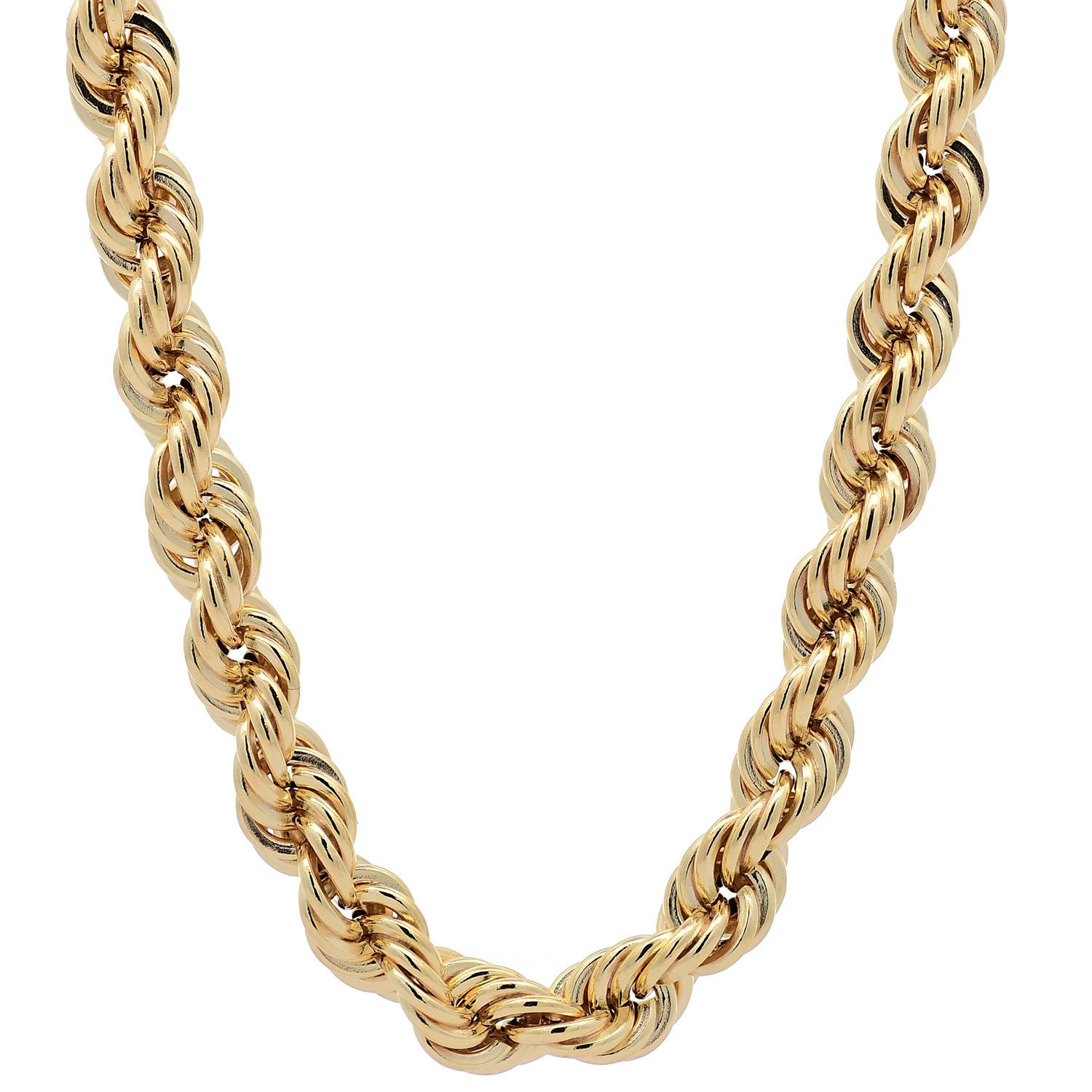 HOPLO Goldkette Goldkette Kordelkette Länge 42cm - Breite 4,5 mm - 585-14 Karat Gold, Made in Germany