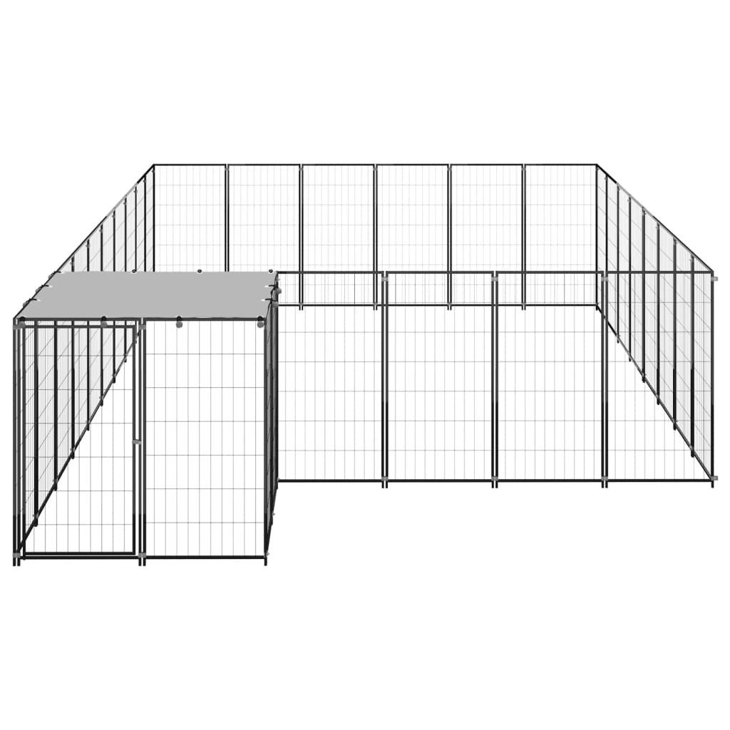 vidaXL Hundezwinger, Hundekäfig Schwarz 15,73 m² Stahl