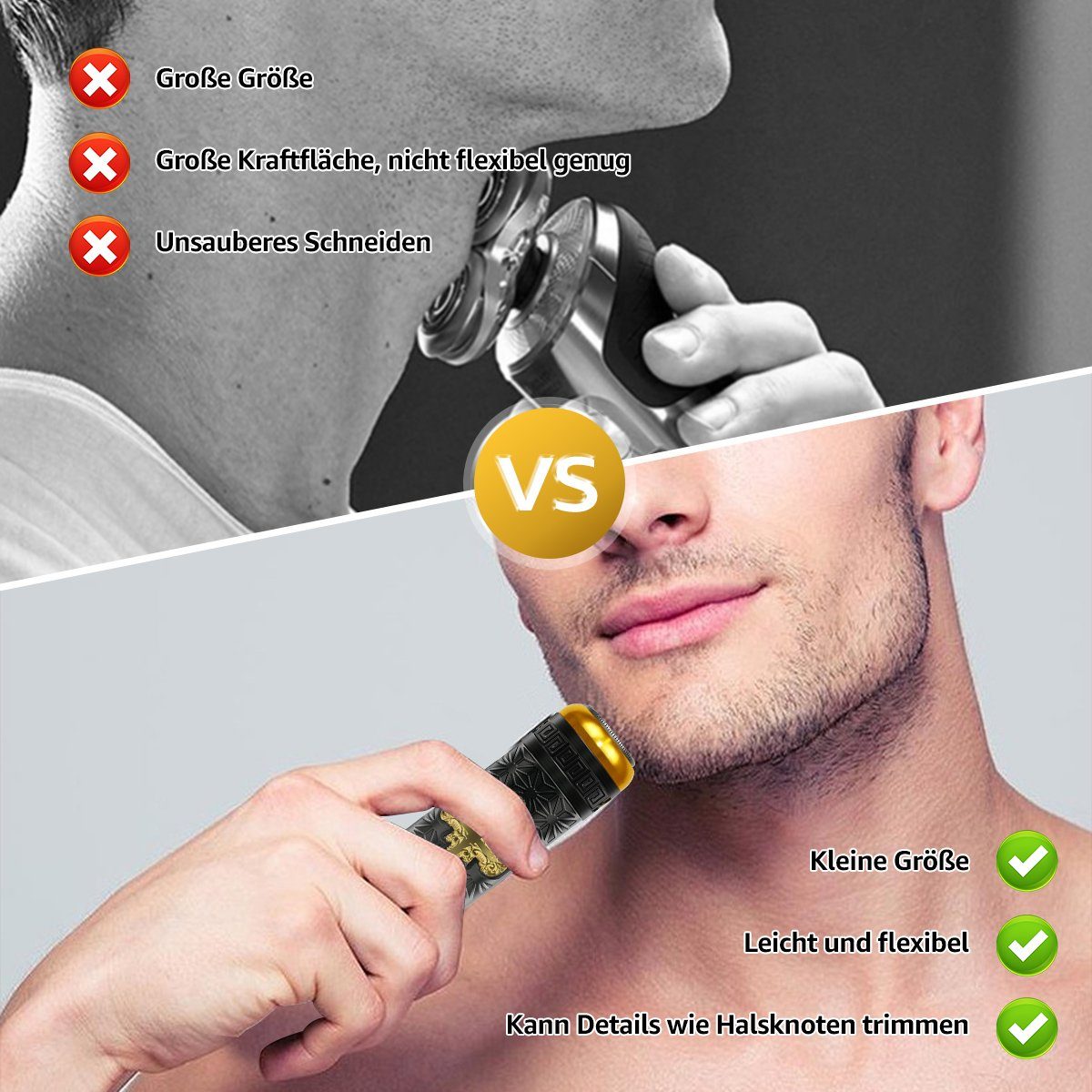 LifeImpree Bartschneider, Nass- und Rotations rasierer 360° Trockenrasierer