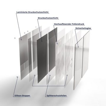 DEQORI Herdblende-/Abdeckplatte 'Symmetrische Rauten', Glas, (2 tlg), Glas Herdabdeckplatte Ceranfeld Herd