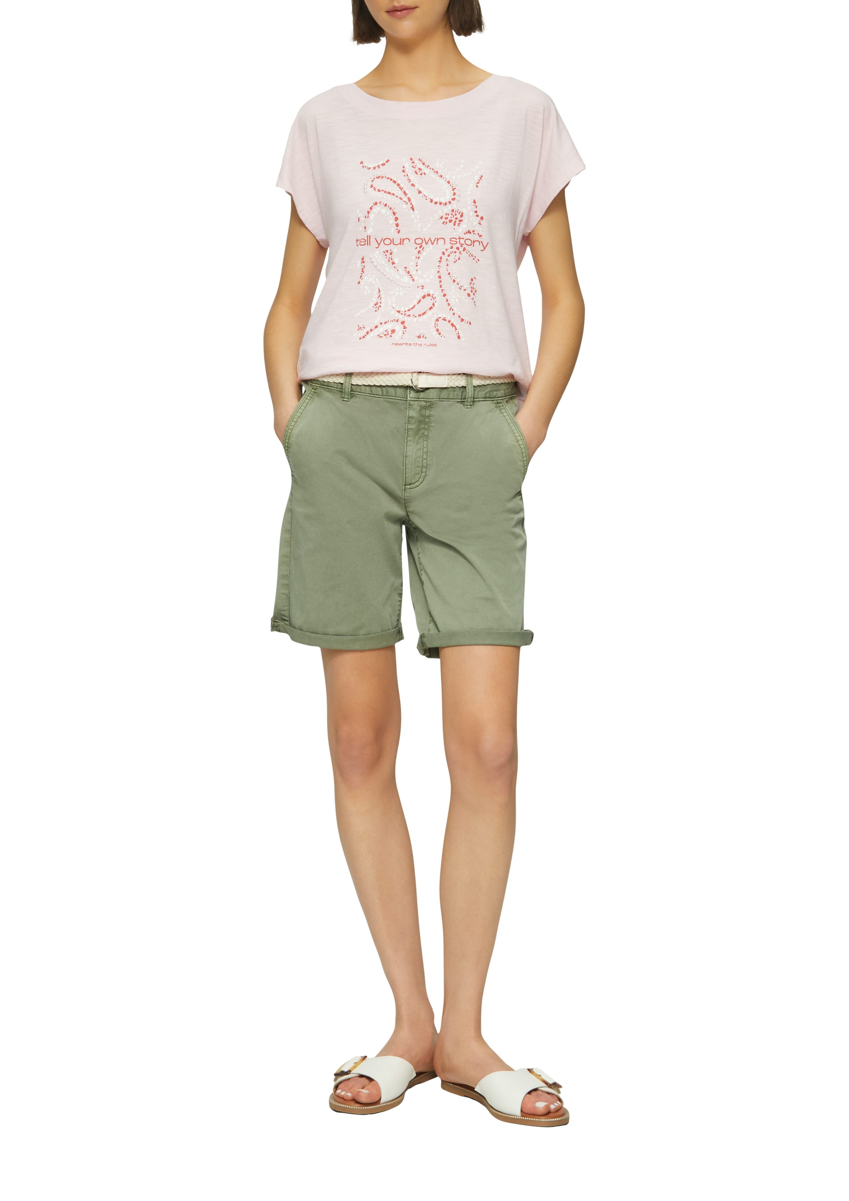 s.Oliver Chinoshorts Sommerhose mit geflochtenem Gürtel günstig online kaufen