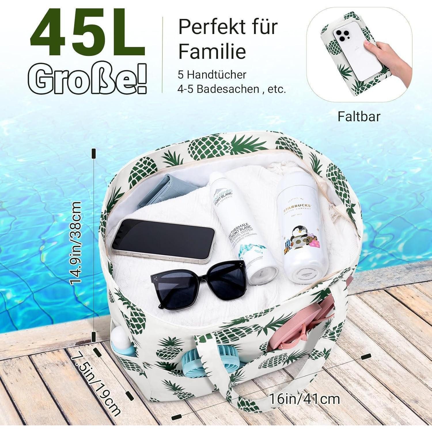 LuxusKollektion Strandtasche Strandtasche XXL Familie mit Reißverschluss Gr günstig online kaufen