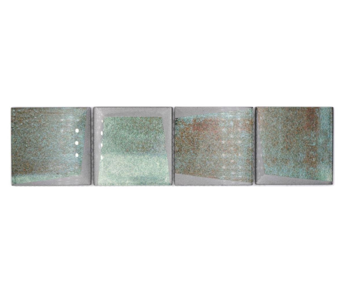 Mosani Fliesen-Bordüre Mosaik Borde Bordüre Glasmosaik 3D-Optik grün