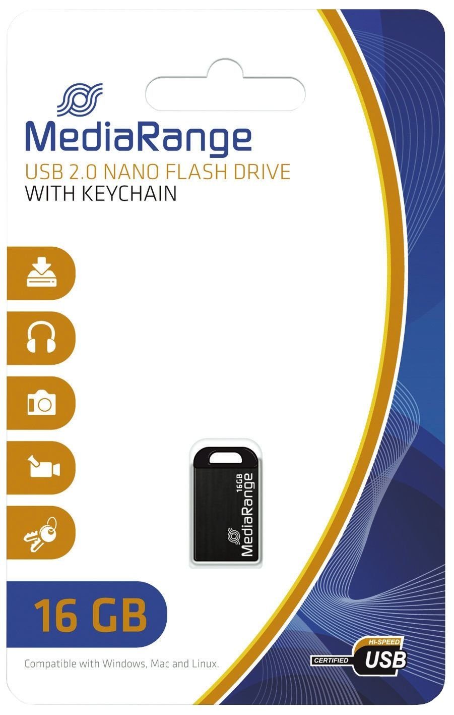 Mediarange MediaRange USB-Stick 16GB USB 2.0 Nano USB-Stick