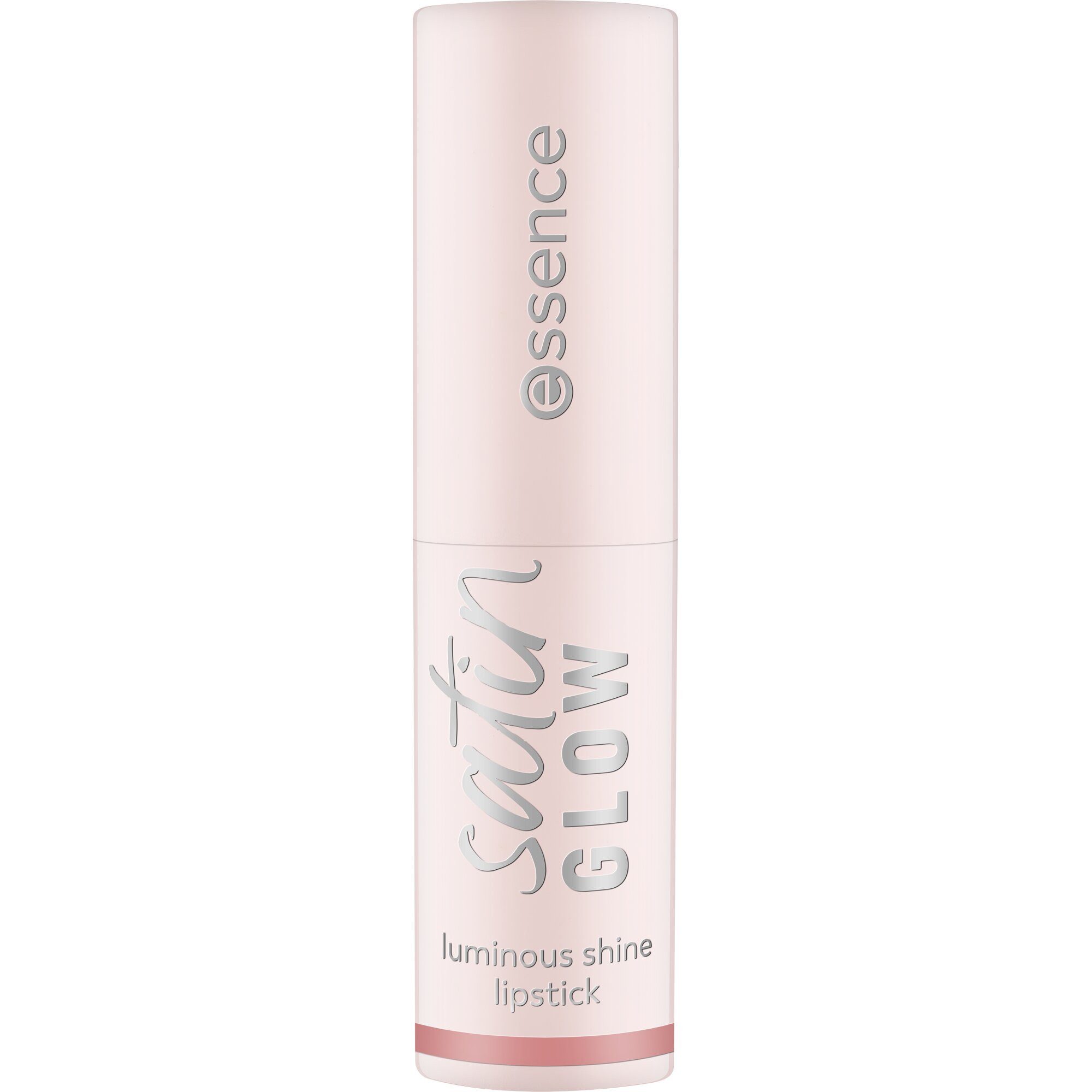 Essence Lippenstift SATIN GLOW LUMINOUS SHINE LIPSTICK, 3-tlg., Satin-Finish, langanhaltend, Farbintensiv, hohe Deckkraft