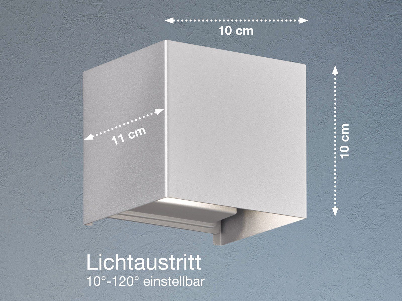 FISCHER & HONSEL LED Außen-Wandleuchte, IP 44, Lichtwinkel einstellbar, LED fest integriert, Warmweiß, 2er SET Außenleuchten & Wand-Beleuchtung Innen Treppen-Haus 10cm klein