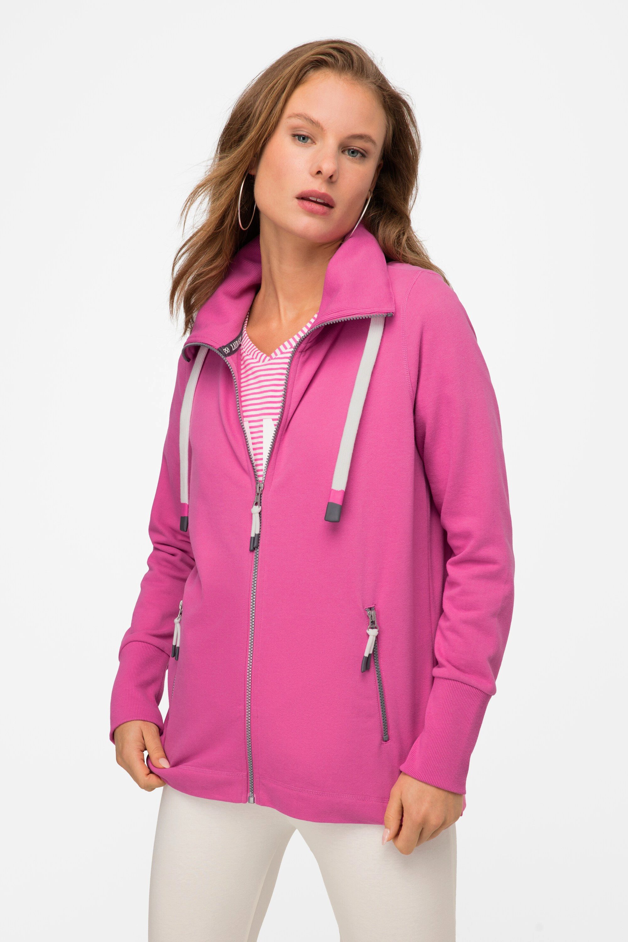 Laurasøn Sweatjacke Sweatjacke Stehkragen Zipper Langarm günstig online kaufen