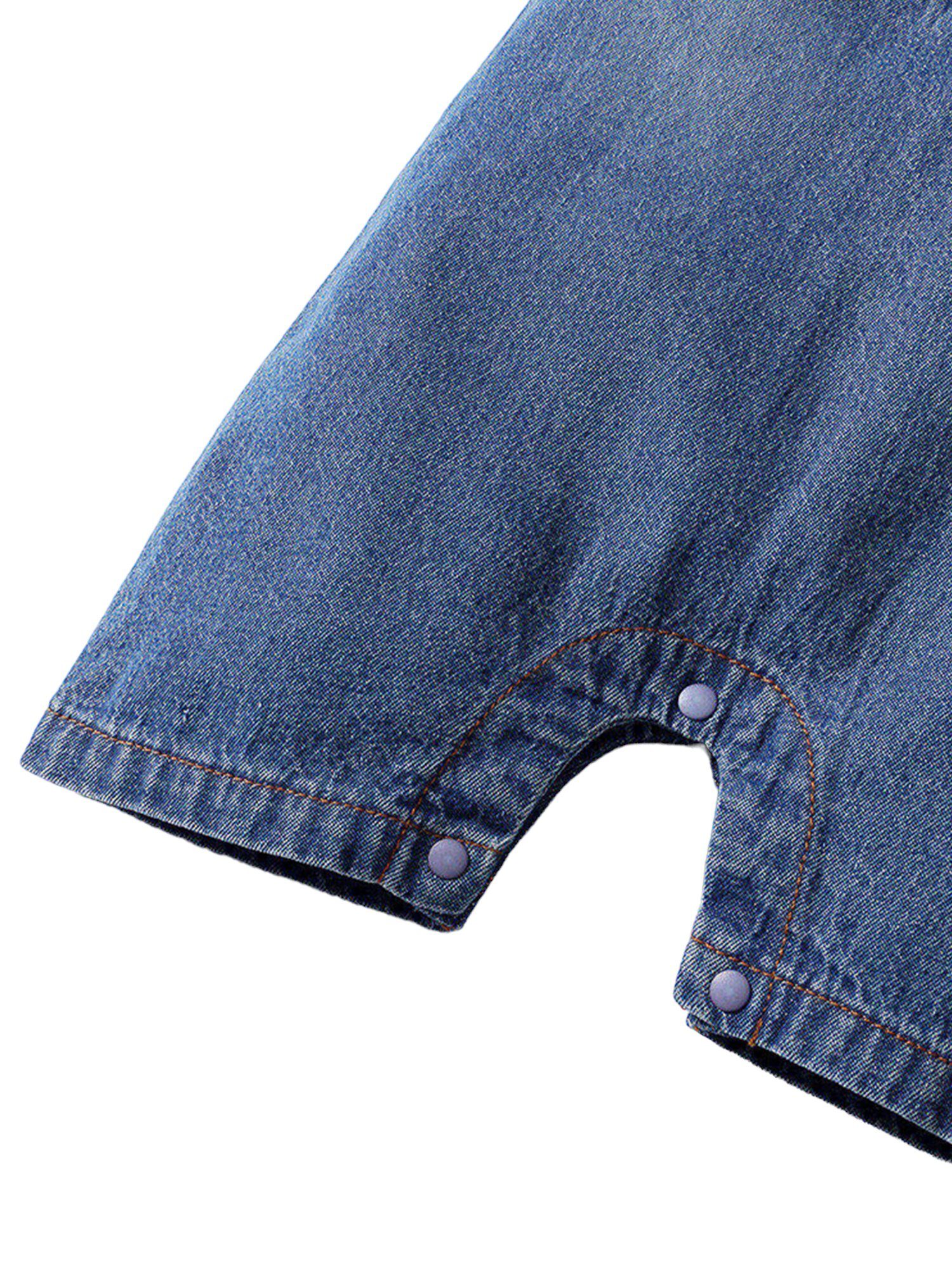 stil Denim mit Kurzarm Sommer Lässig LAPA Revers Baby Strampler Strampler