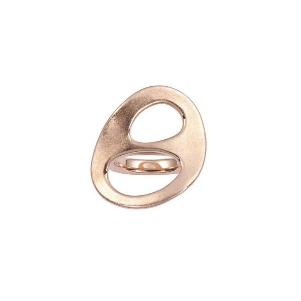 Fossil Fingerring JF83709040505, großer Ringkopf, brushed-Look, Twin-Cutout
