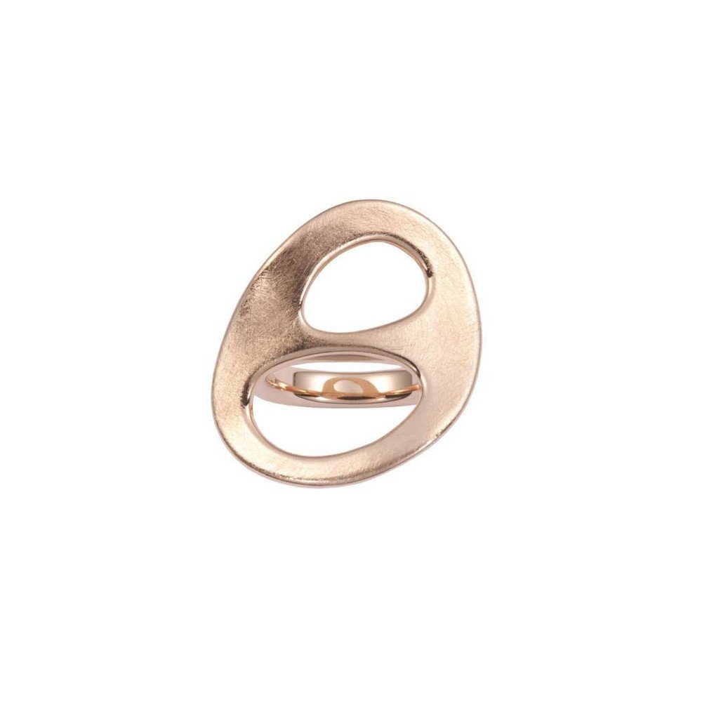 Fossil Fingerring Damenring Edelstahl Gold Gr. 54(17,2mm) JF83709040505, großer Ringkopf, brushed-Look, Twin-Cutout