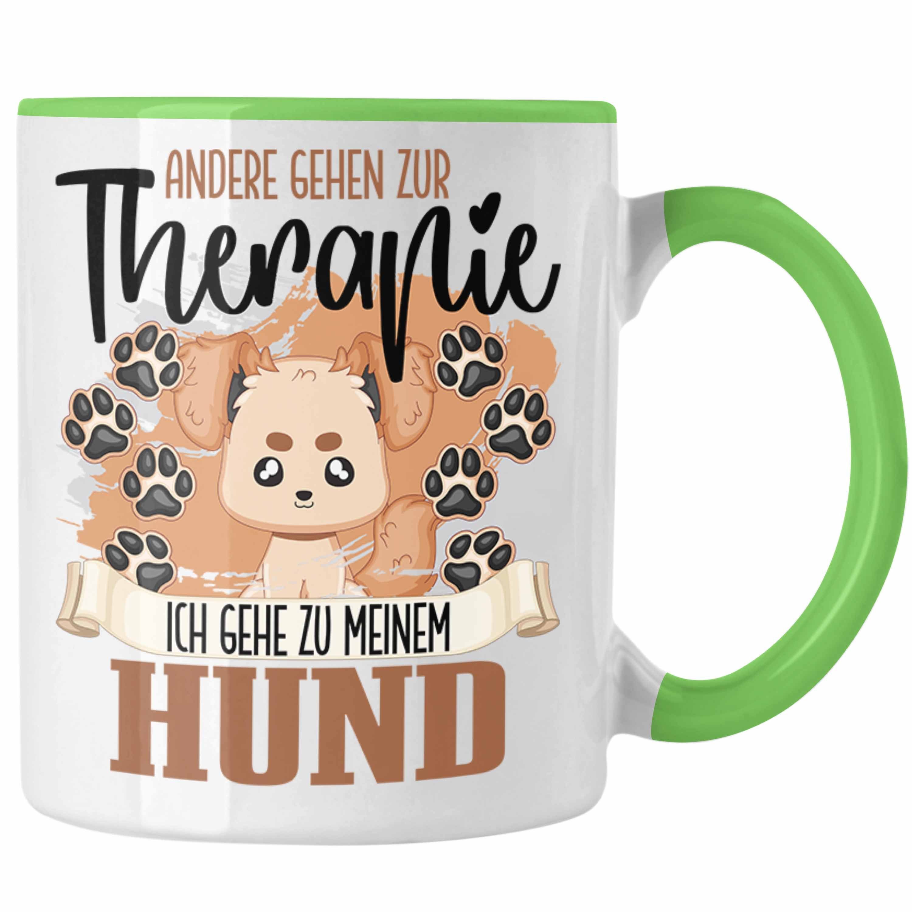 Trendation Tasse Trendation - Hund Tasse Geschenk für Hunde Besitzer Mama Papa Therapie Grün