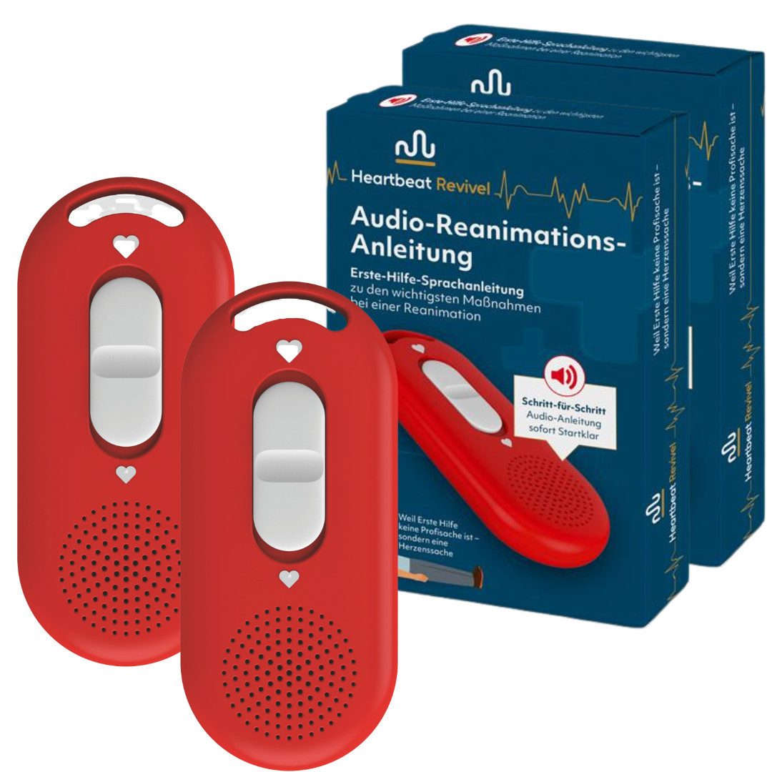 Heartbeat Revivel Erste-Hilfe-Set Audio-Reanimations-Anleitung - Ohne App & Internet, sofort startklar, (2 St), Kompakt für Zuhause & unterwegs