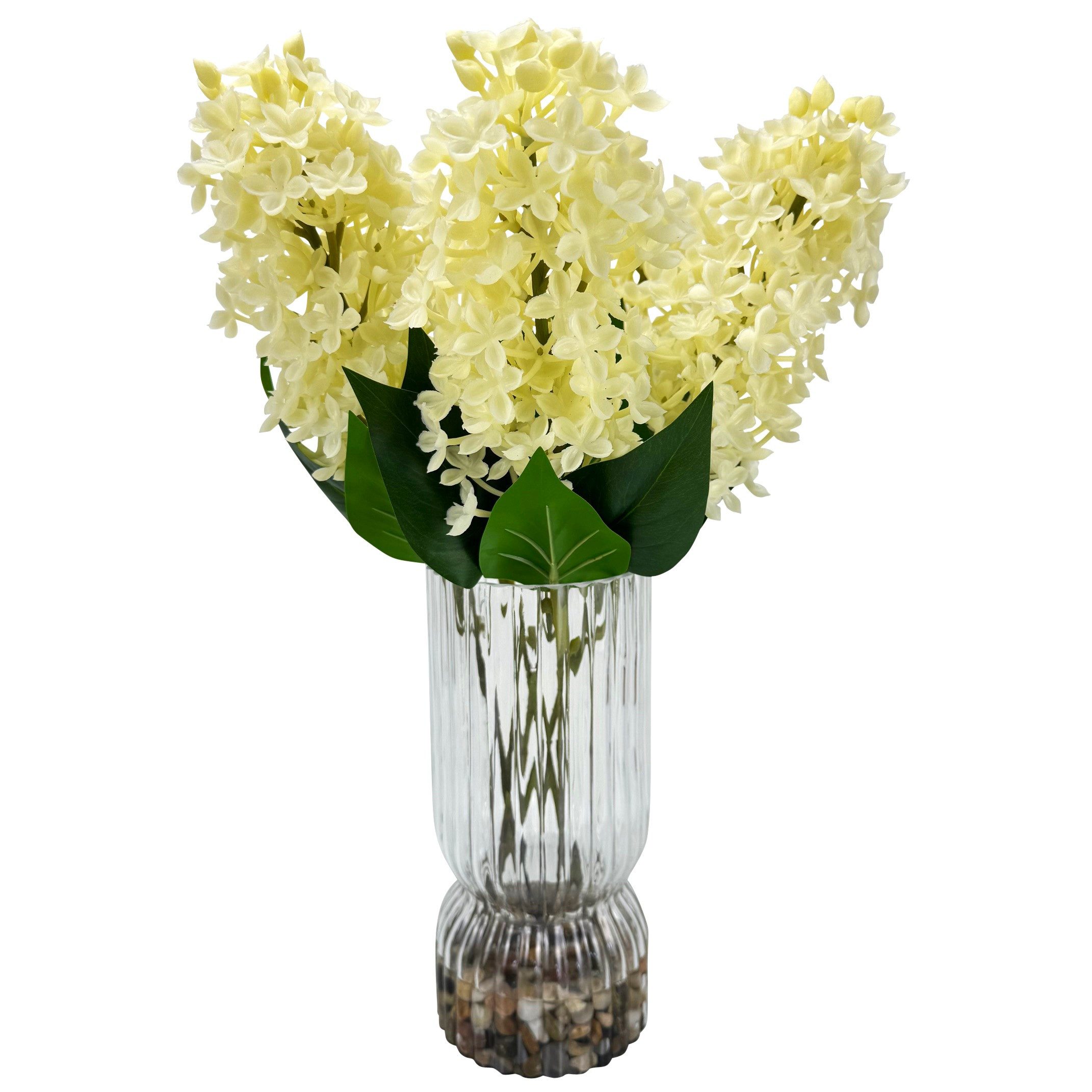 Kunstblumenstrauß künstliche Blumen mit dekorativer Glasvase günstig online kaufen