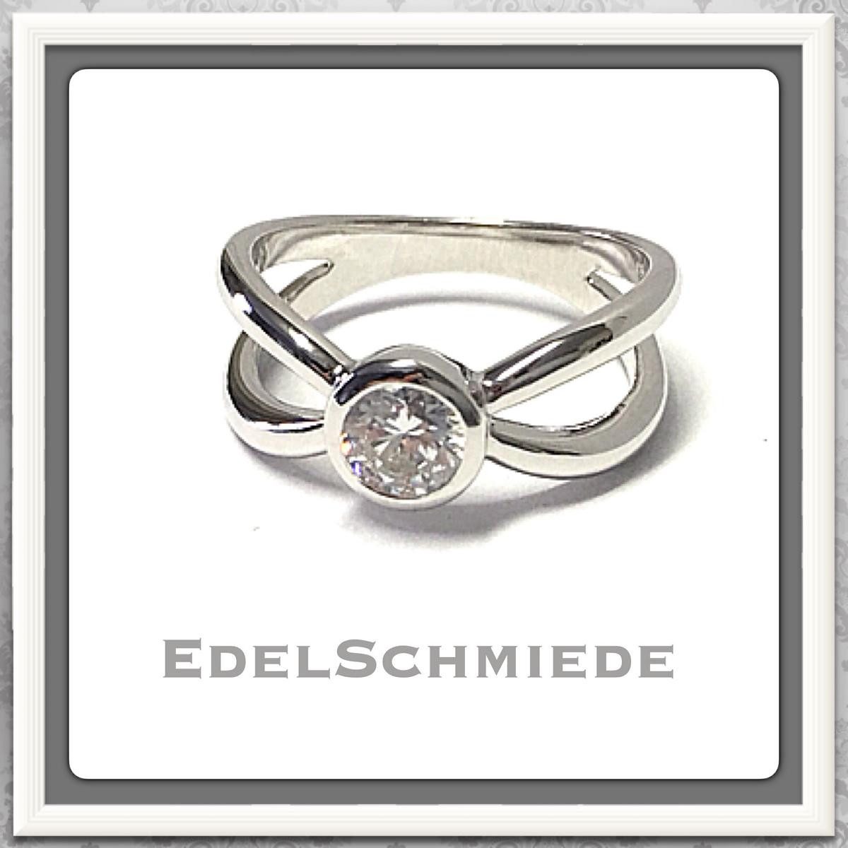Silberring Silberring 925 rhod. m Zirkonia Doppelschiene #51