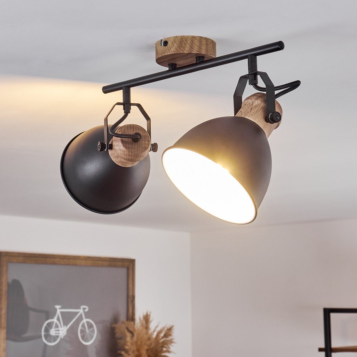 hofstein Deckenleuchte »Verago« Deckenlampe aus Metall schwarz/braun, ohne günstig online kaufen