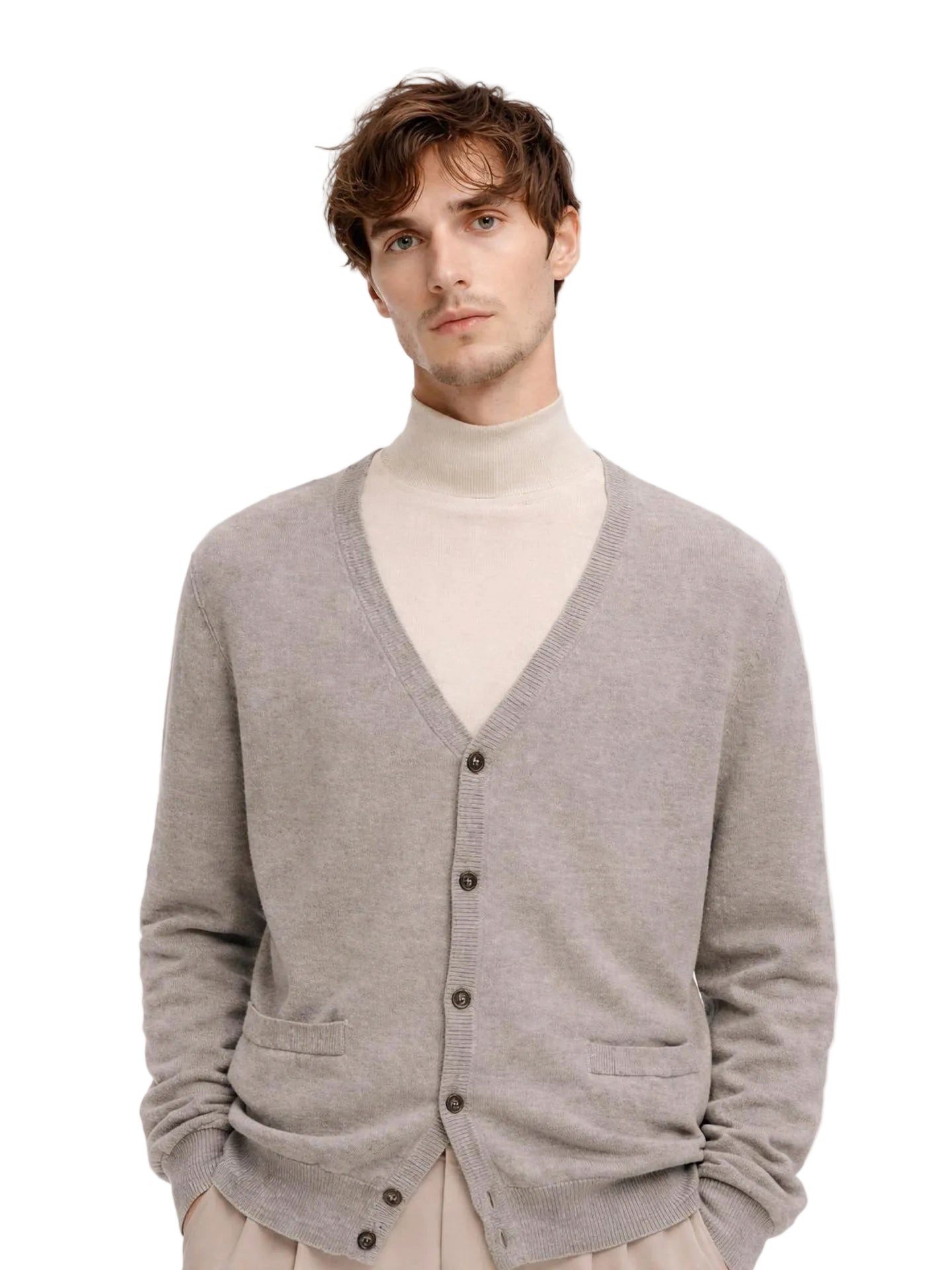 GOBI Cashmere Cardigan Basic V-Ausschnitt Kaschmirstrickjacke mit Knöpfen