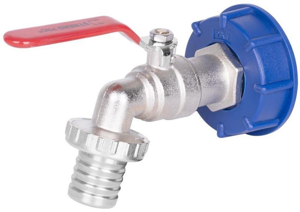 Bewässerungssystem Set, Ventil 1"- 1 1/4", Kunststoff Reduzierung, Abfluss, für IBC-Tank