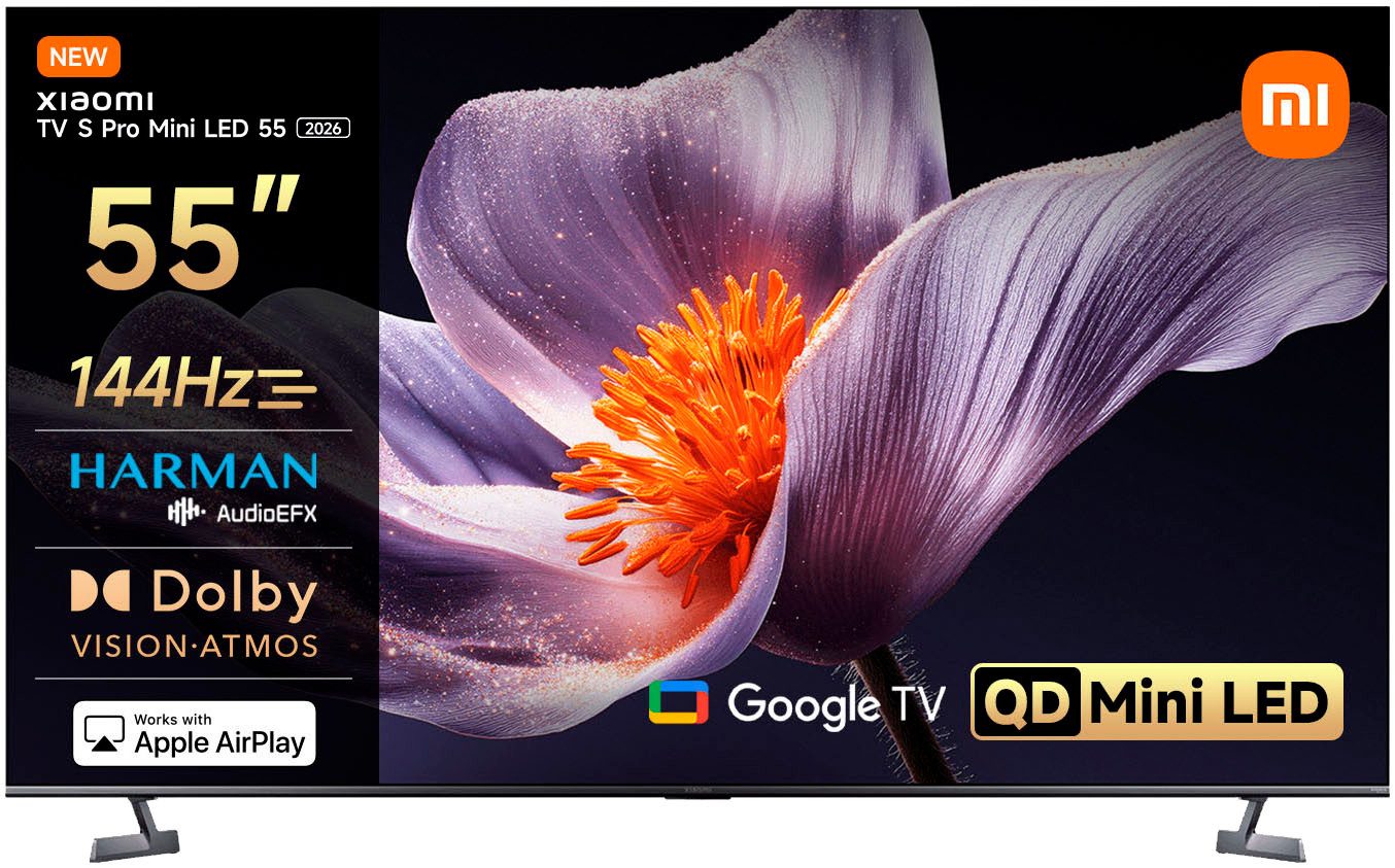 Xiaomi L55MB-SEU QLED Mini LED-Fernseher (138 cm/55 Zoll, 4K Ultra HD, Smart-TV, Google TV, Xiaomi TV S Pro Mini LED 55 (2026) von Xiaomi