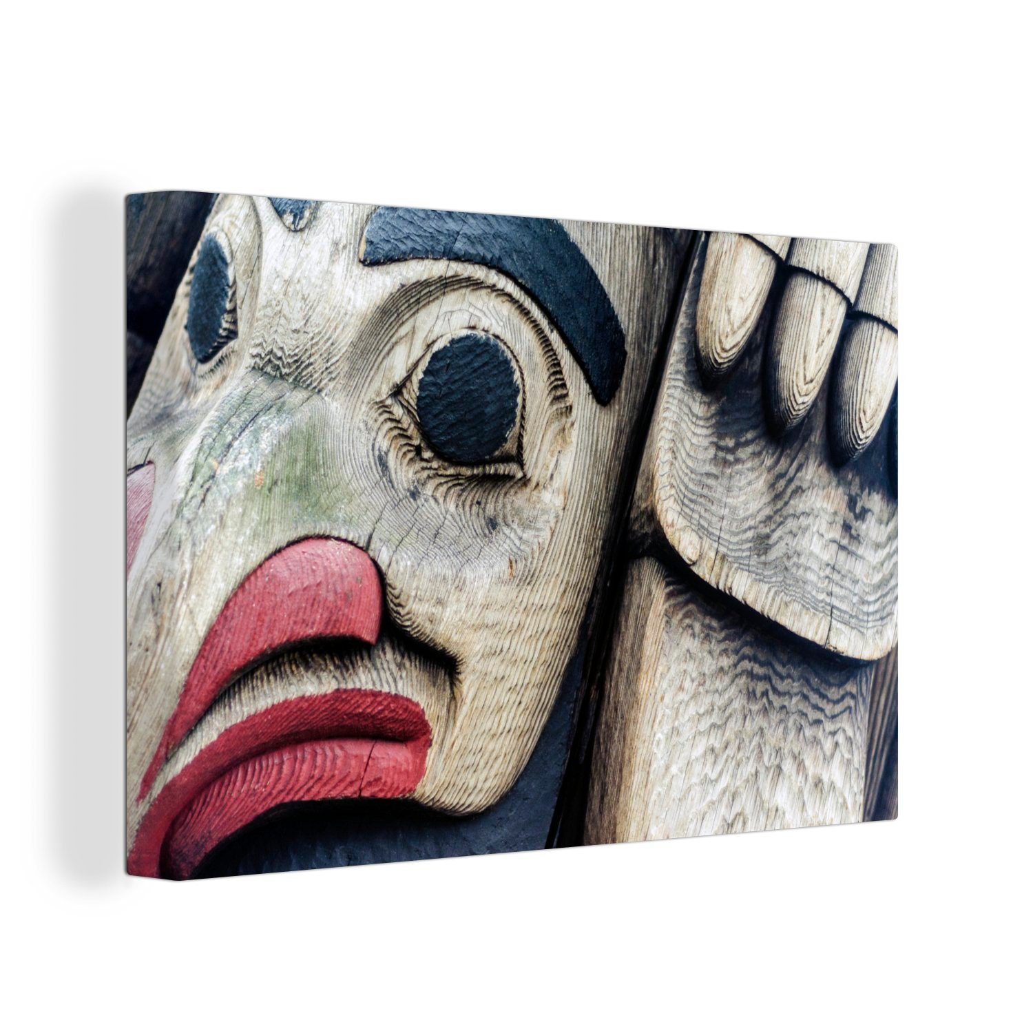 OneMillionCanvasses® Leinwandbild Kunsttotem, (1 St), Wandbild Leinwandbilder, Aufhängefertig, Wanddeko, 30x20 cm