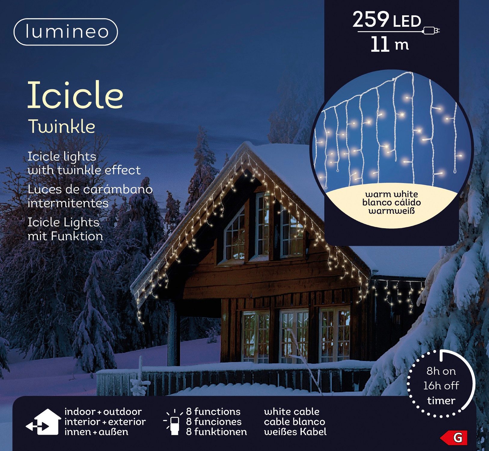 Lumineo Lichtervorhang Lumineo Lichtervorhang ICICLE TWINKLE 259 LED 11 m w günstig online kaufen
