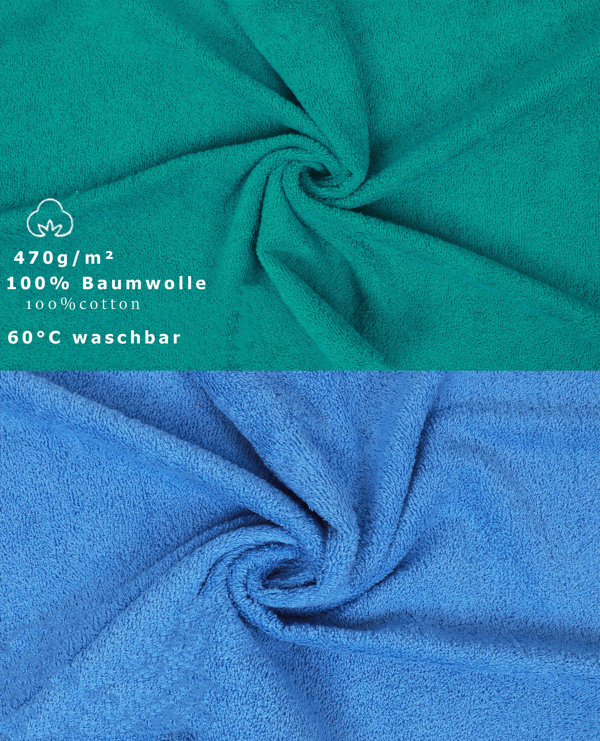Betz Waschhandschuh 10 Stück Premium 16x21 cm Farbe smaragdgrün und hellblau, (Set, 10-St)