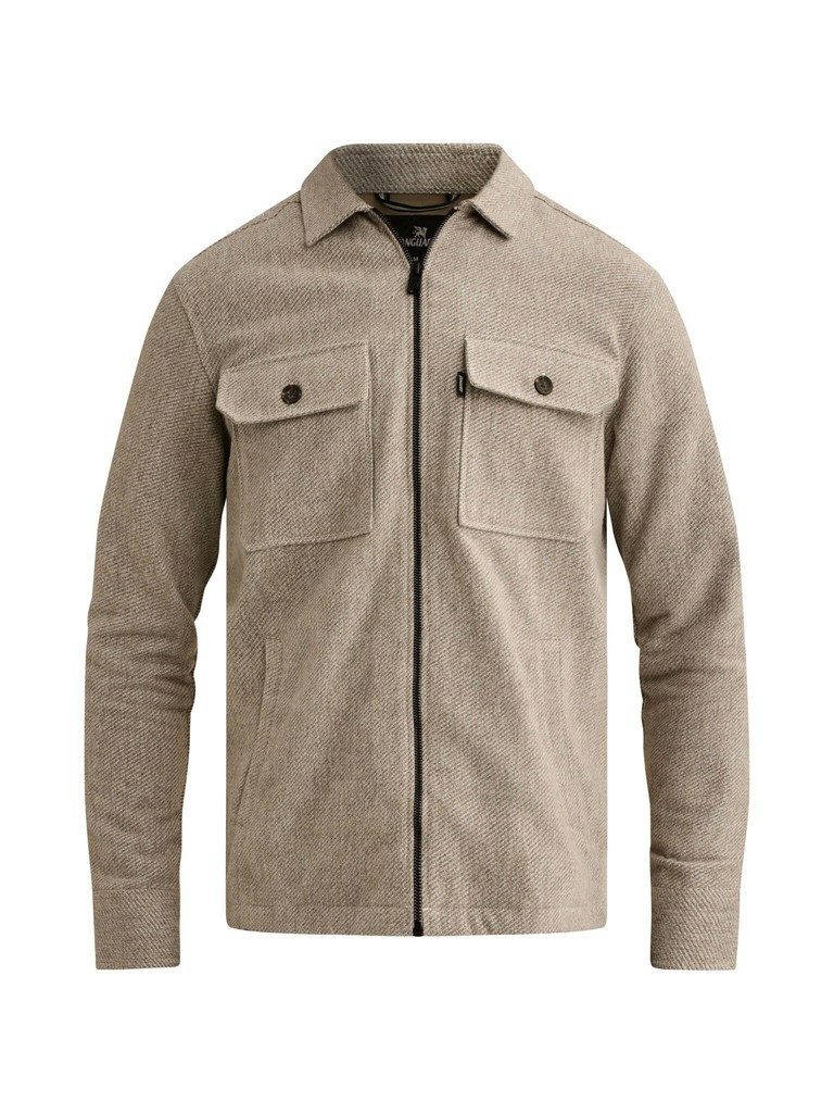 Vanguard T-Shirt Overshirt aus gebürstetem Mouliné mit Reißverschluss