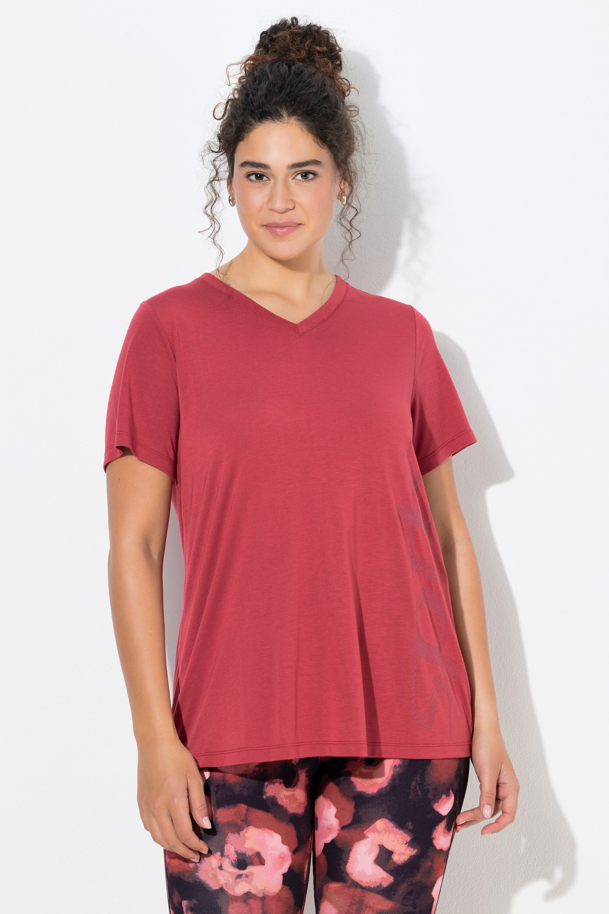 Ulla Popken T-Shirt Funktions-Shirt V-Ausschnitt Halbarm günstig online kaufen