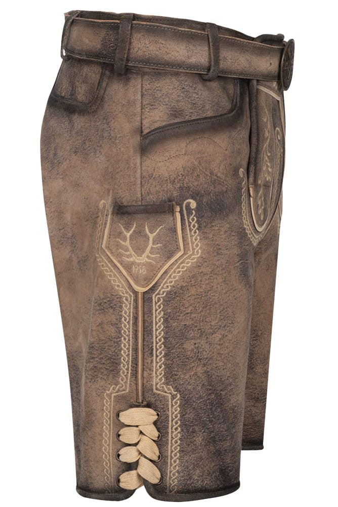 KRÜGER BUAM Trachtenlederhose Lederhose Magnus mit Gürtel