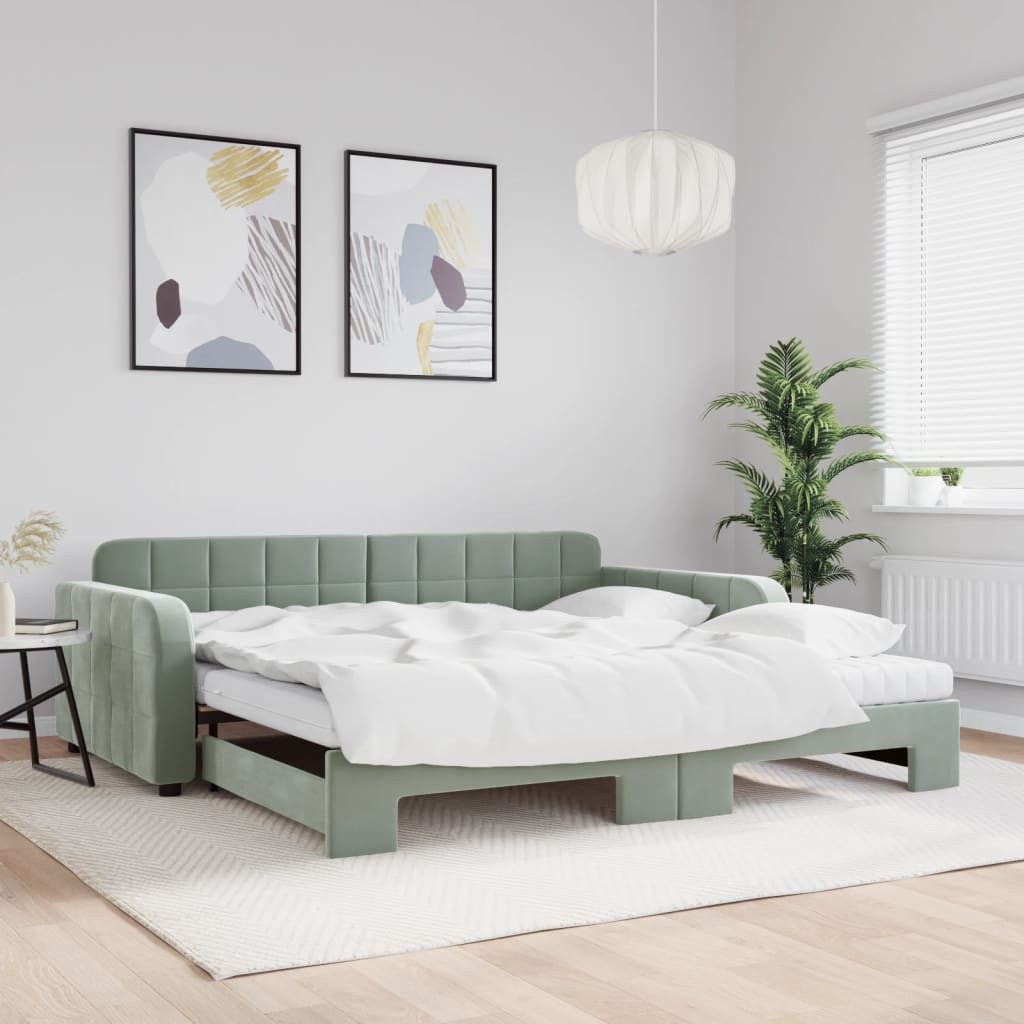 vidaXL Bett, Tagesbett Ausziehbar mit Matratzen günstig online kaufen