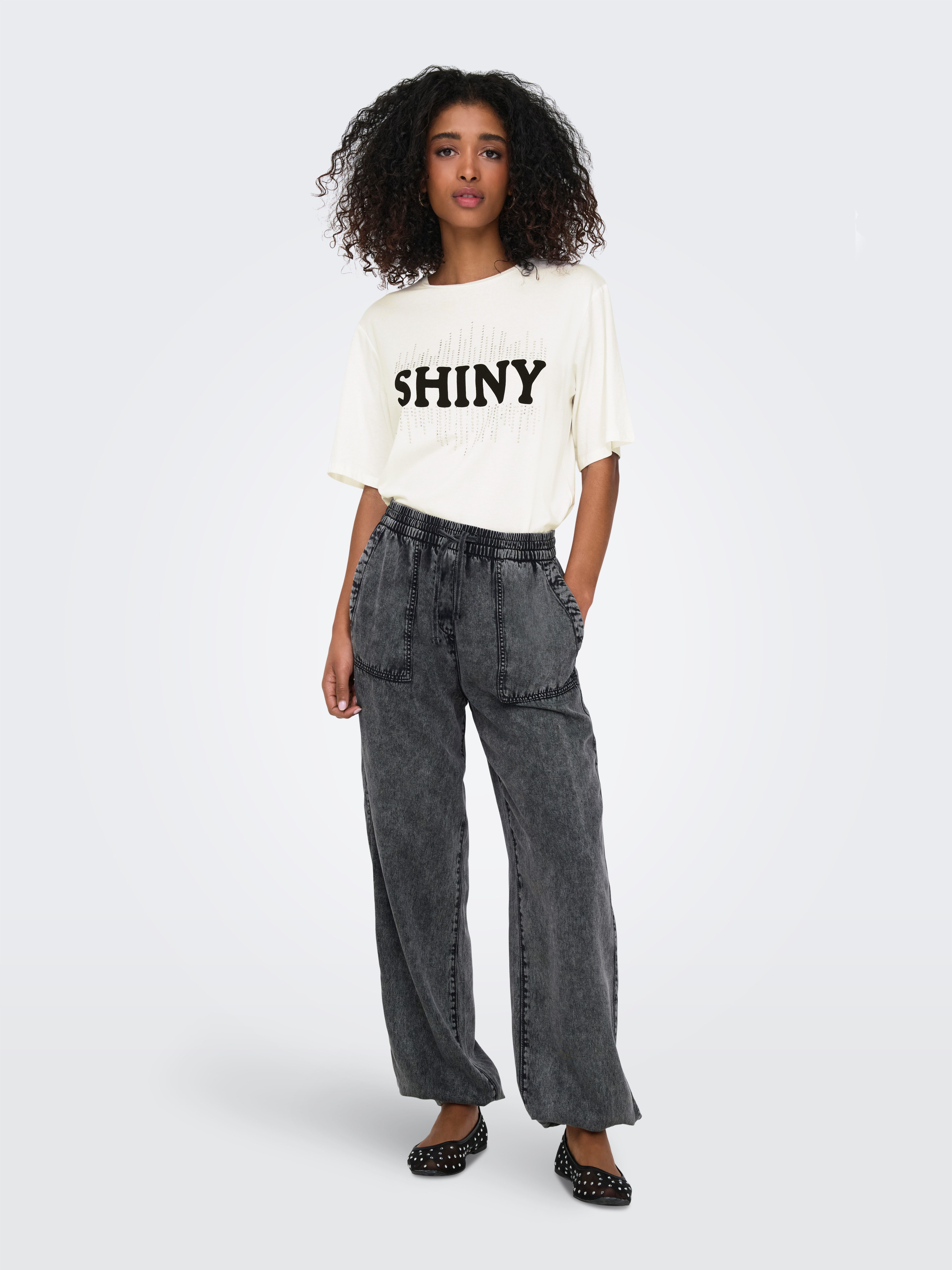 ONLY Kurzarmshirt ONLSANNI S/S STONES TOP BOX JRS – Bild 3 von 5