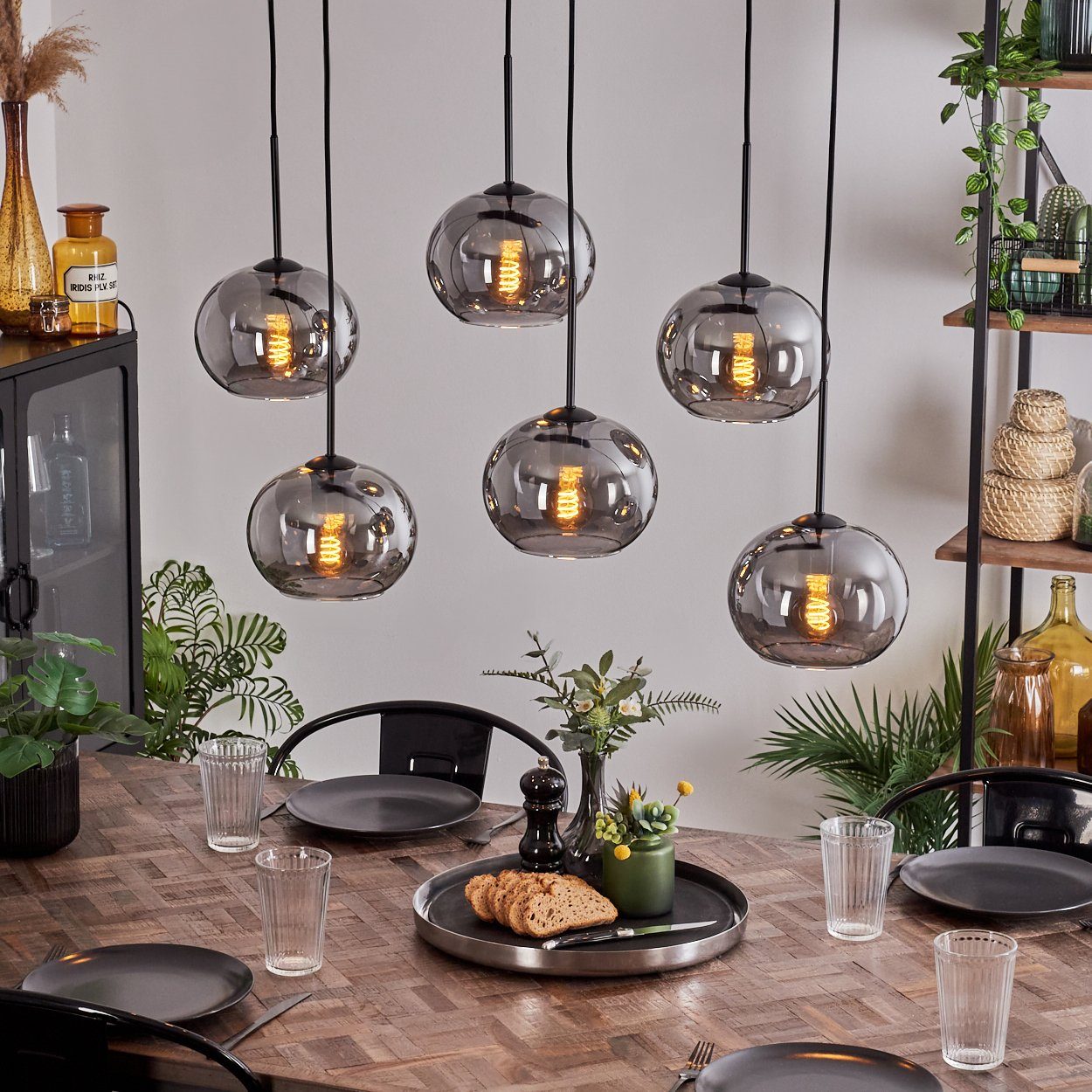 hofstein Hängeleuchte Hängelampe aus Metall/Glas in günstig online kaufen