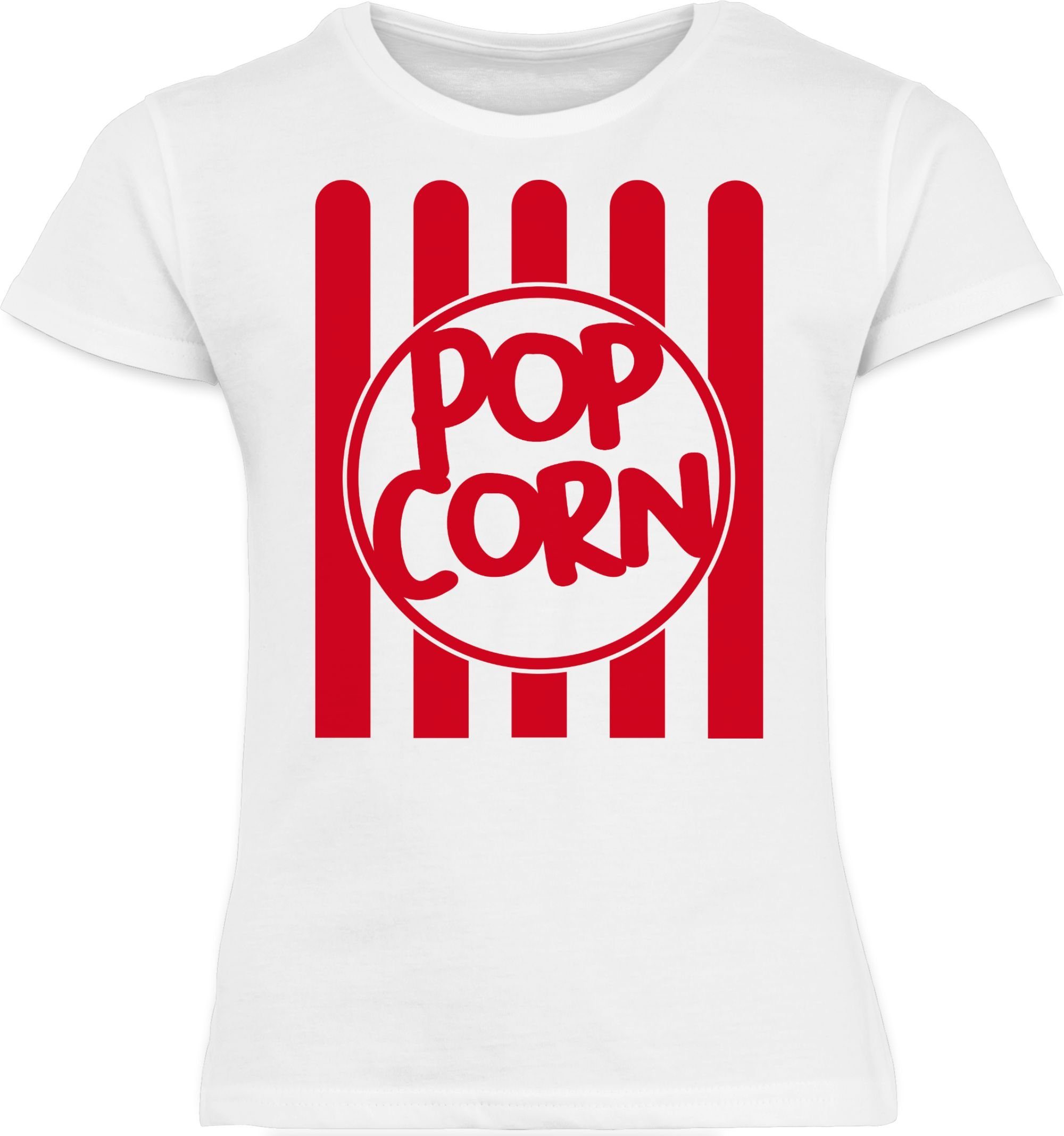Shirtracer T-Shirt & 1 Karneval Popkorn Puffmais Weiß Fasching Popcorn Popcorners