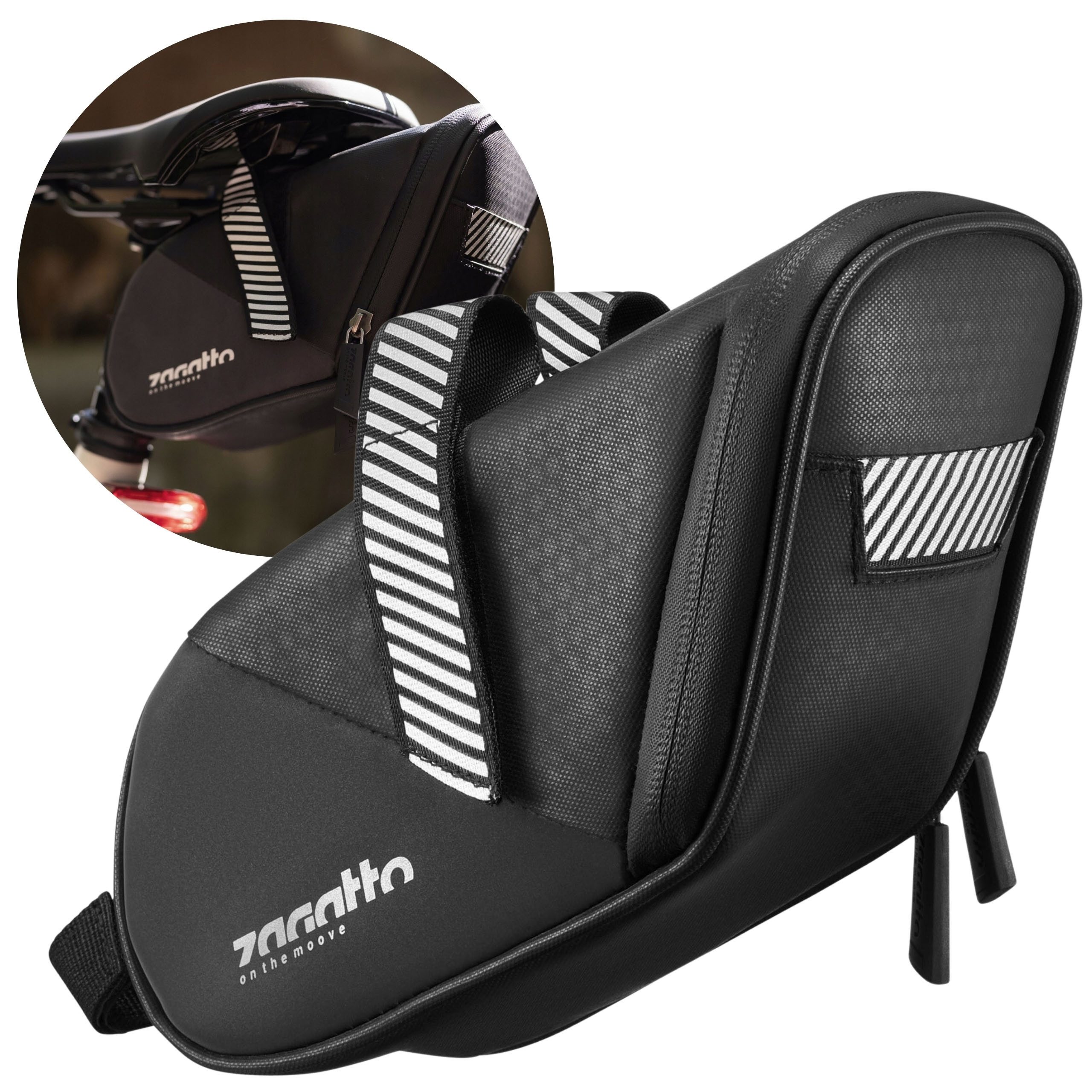 Fahrradtasche Zagatto Schwarzer Fahrradkoffer unter dem Sattel 14x8,5x10cm